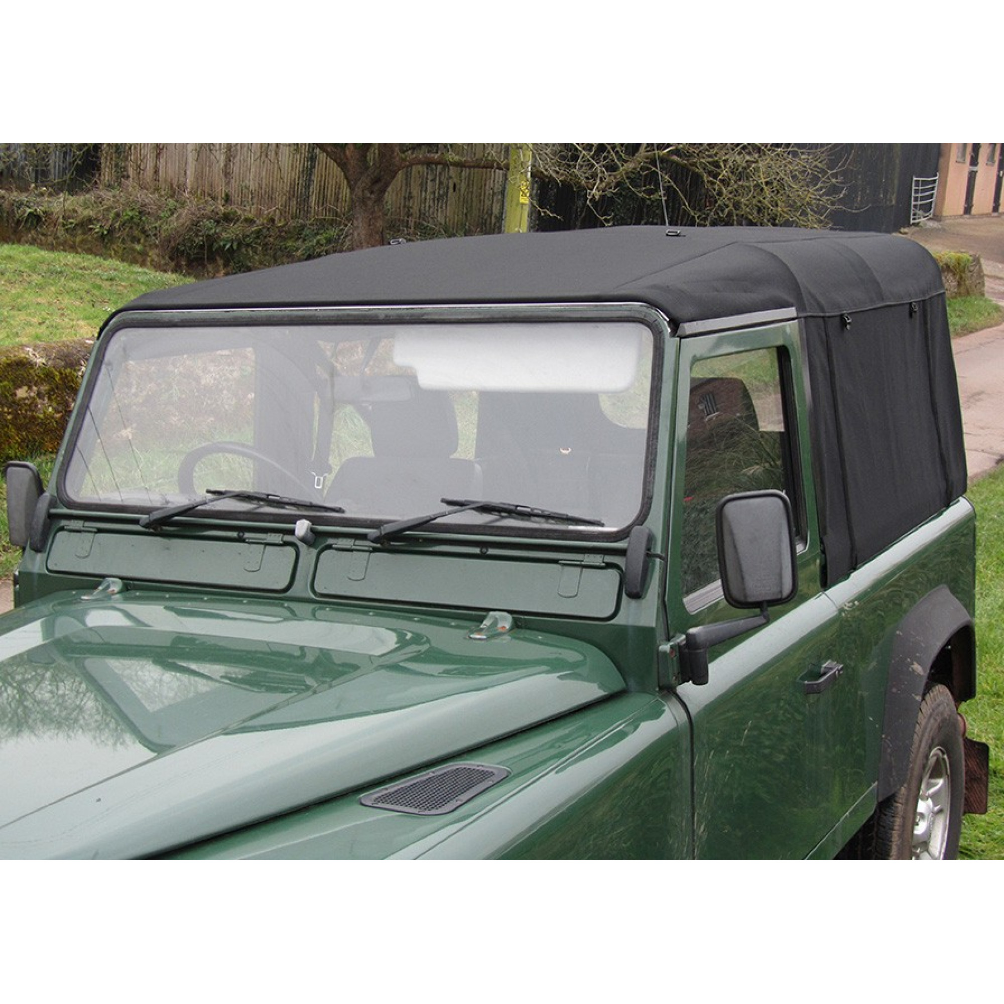 90 Full Hood Mohair Sand with Zip Sides for for TD5 on TD4
