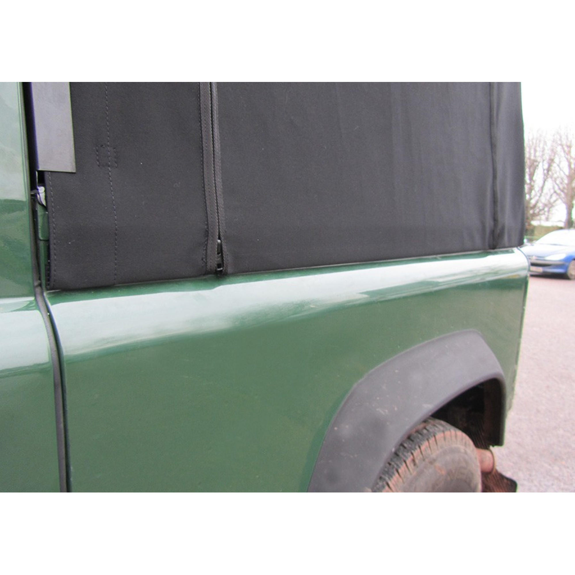 90 Full Hood Mohair Sand with Zip Sides for for TD5 on TD4