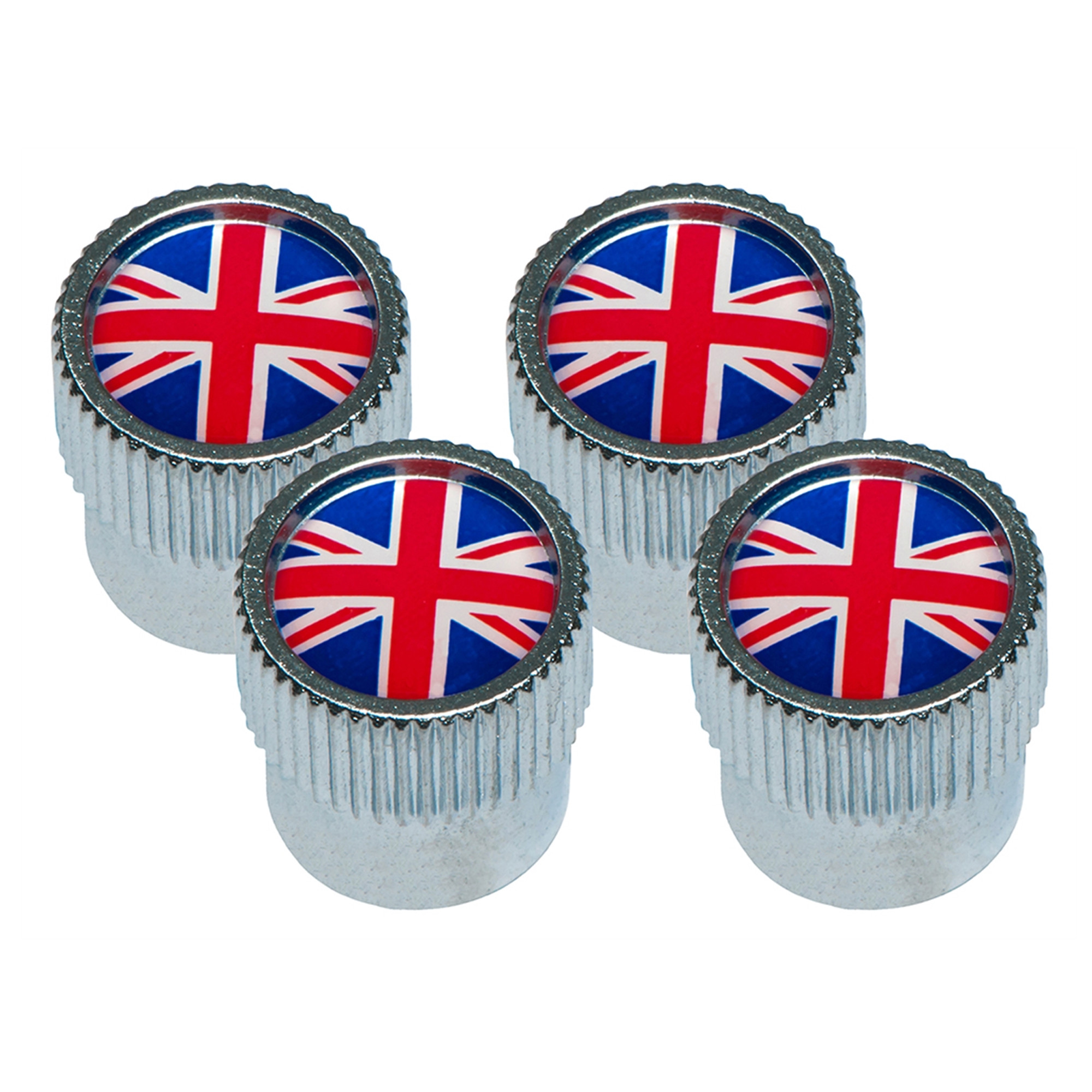 Aluminium Valve Cap Red and Blue Union Jack Logo - LR027664