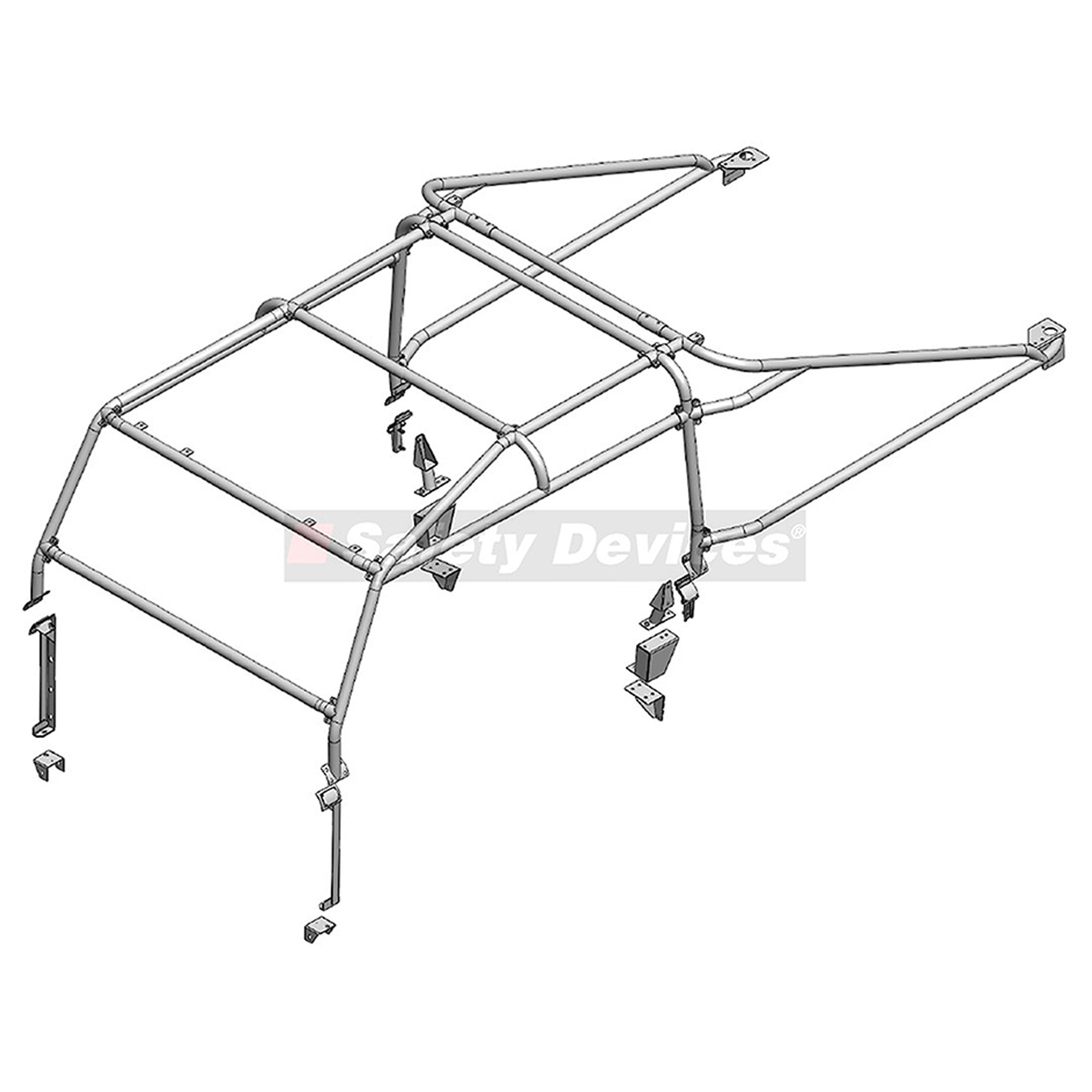RBL2607SSS Safety Devices 130 8 Point Bolt in External Roll Cage