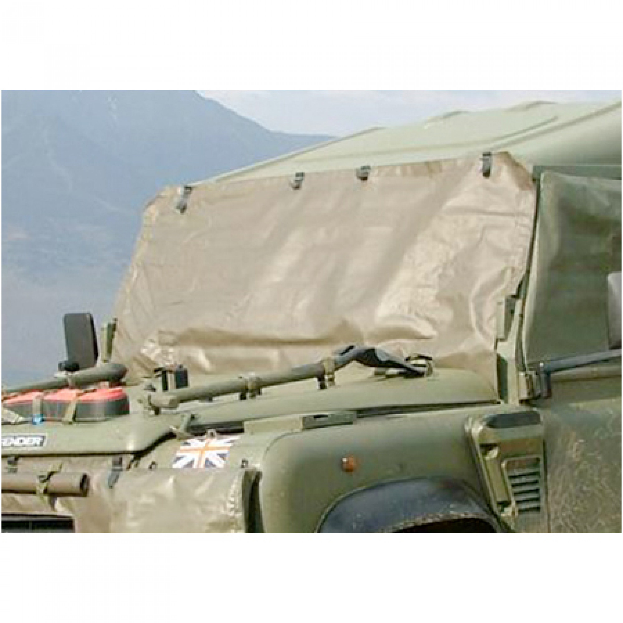 EXT243-1 - L/R Military Wolf Snow Blind Windscreen Mod Approved Olive Pvc