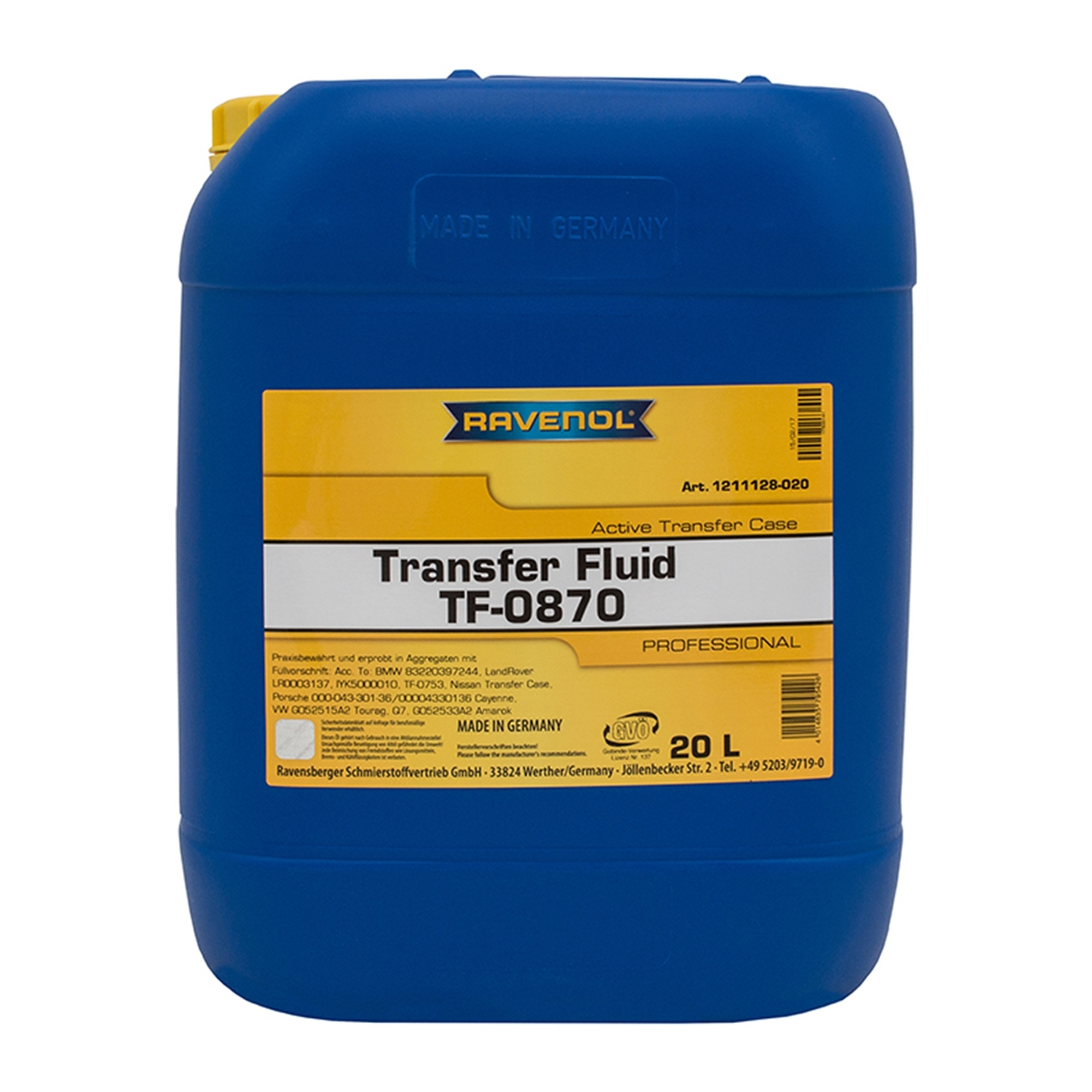 IYK500010-20L - Ravenol TF-0870 Fully Synthetic Transfer Case Lubricant 20L