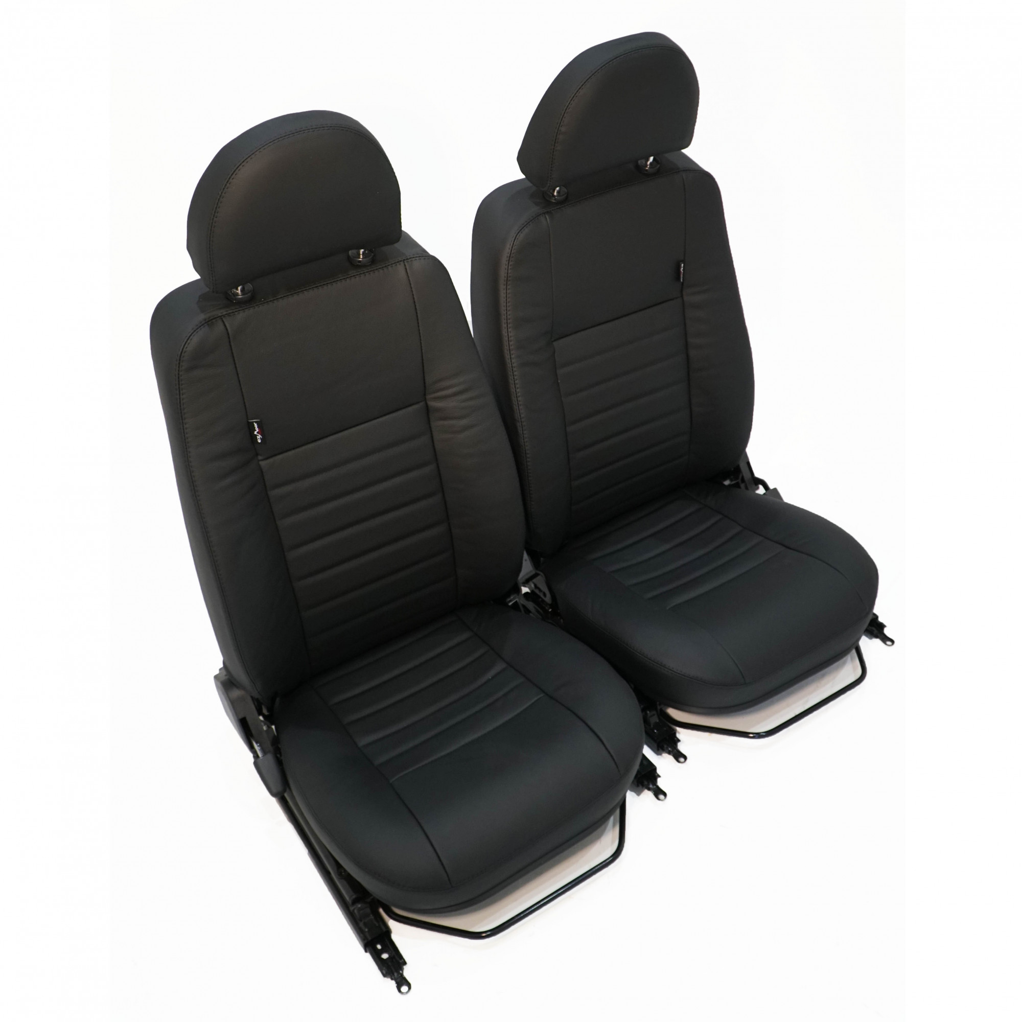 Puma Seat - Pair - Black Leather/Black Stitch - Heated