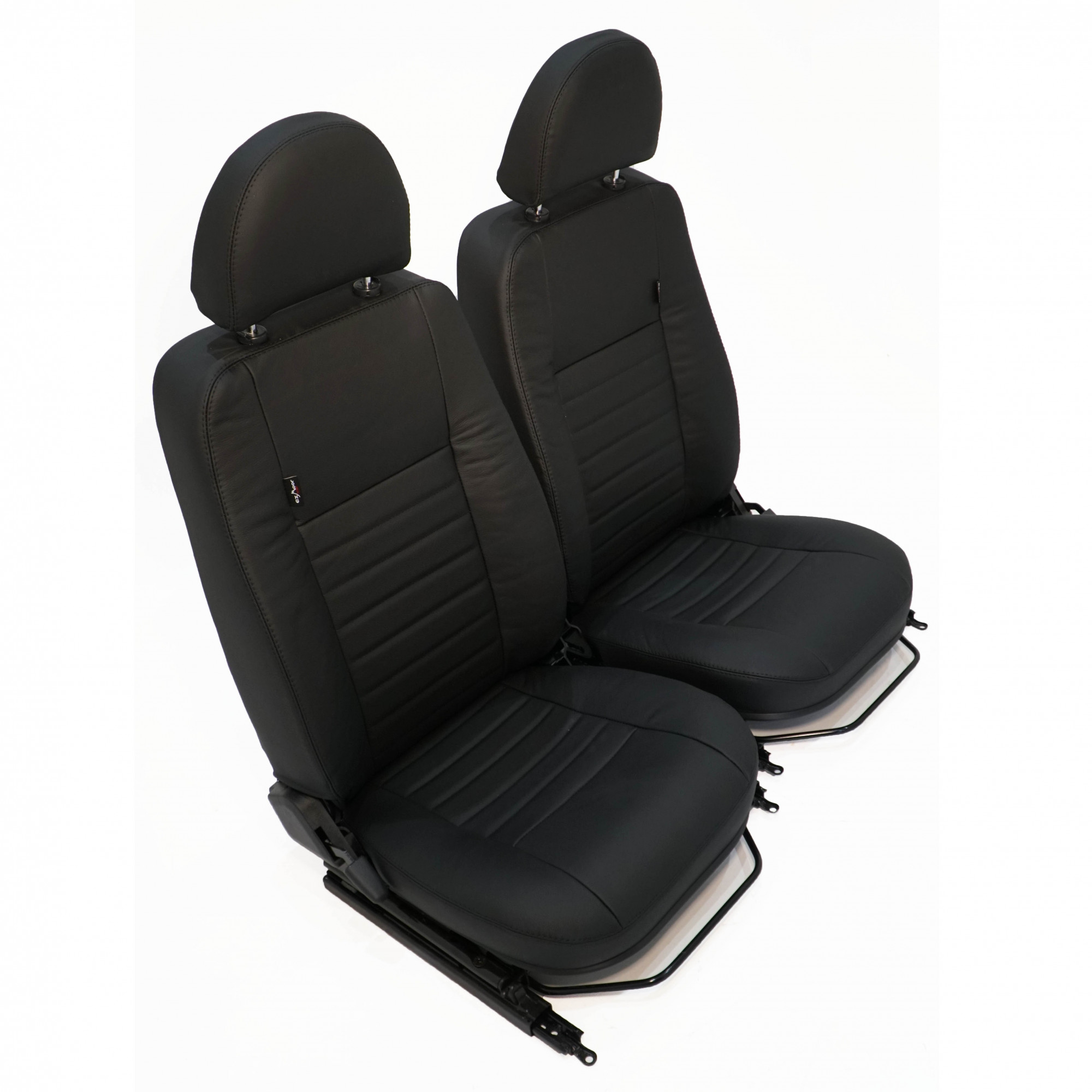 Puma Seat - Pair - Black Leather/Black Stitch - Heated