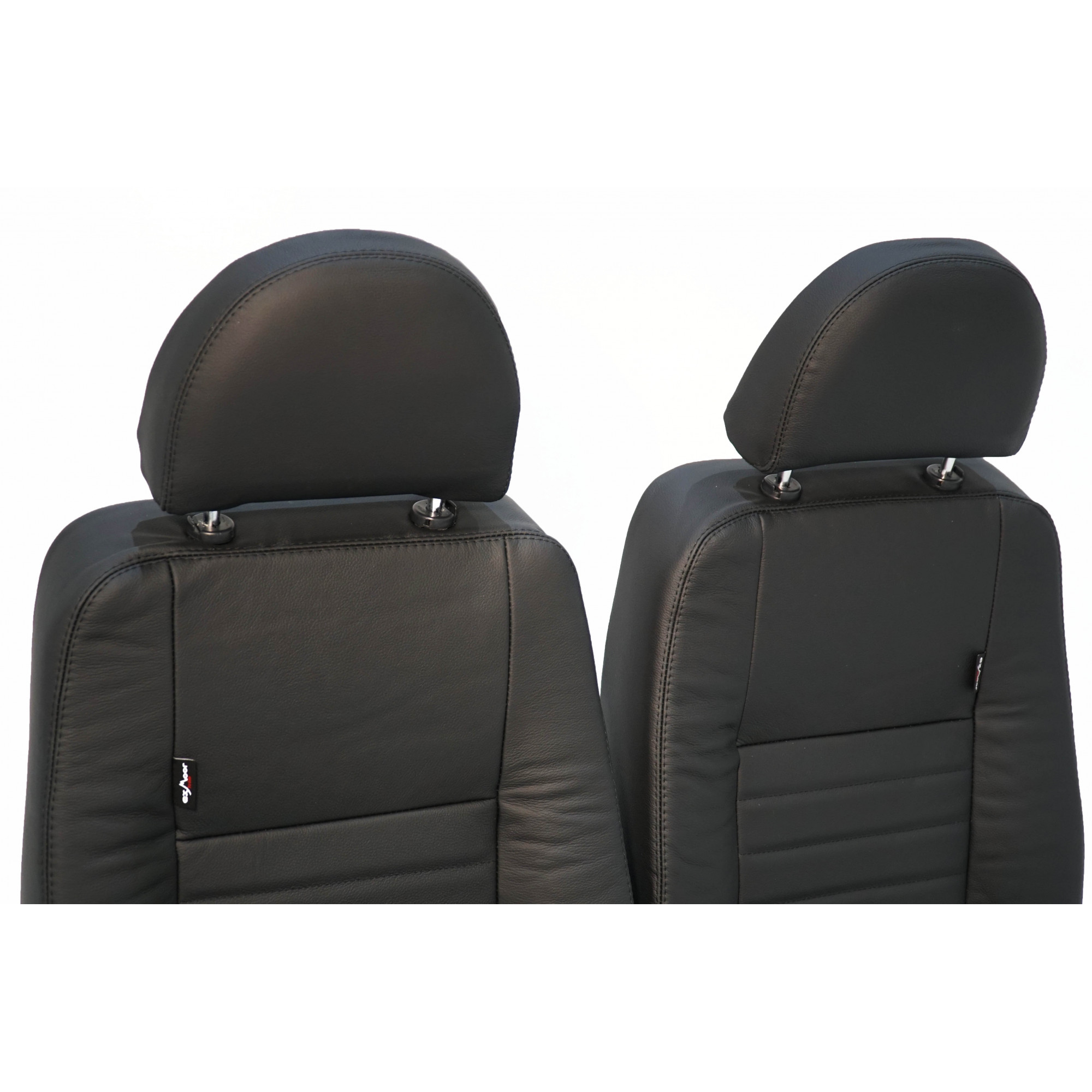 Puma Seat - Pair - Black Leather/Black Stitch - Heated
