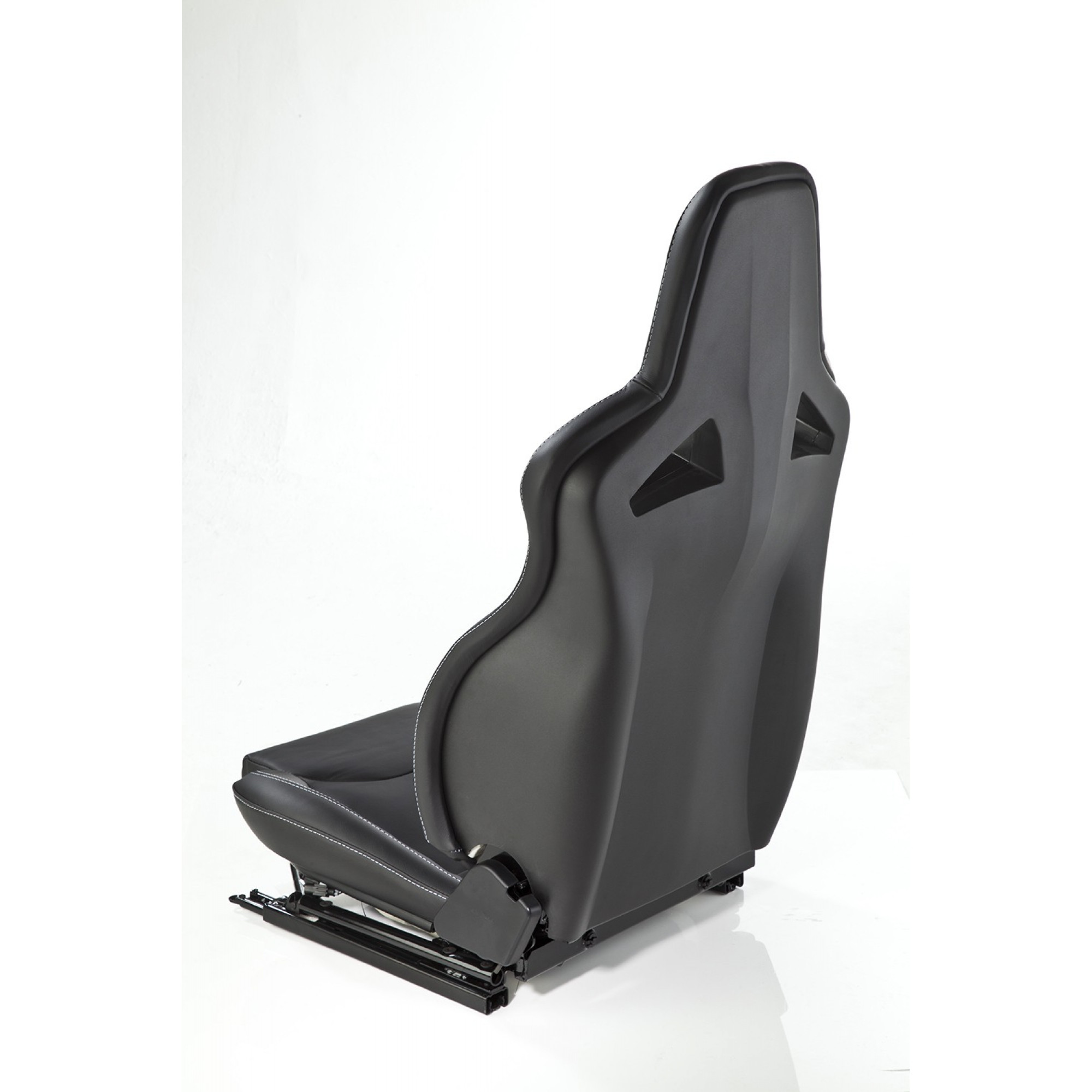 Elite Sports Seat (Heated) Pair Black Leather - Twin White S