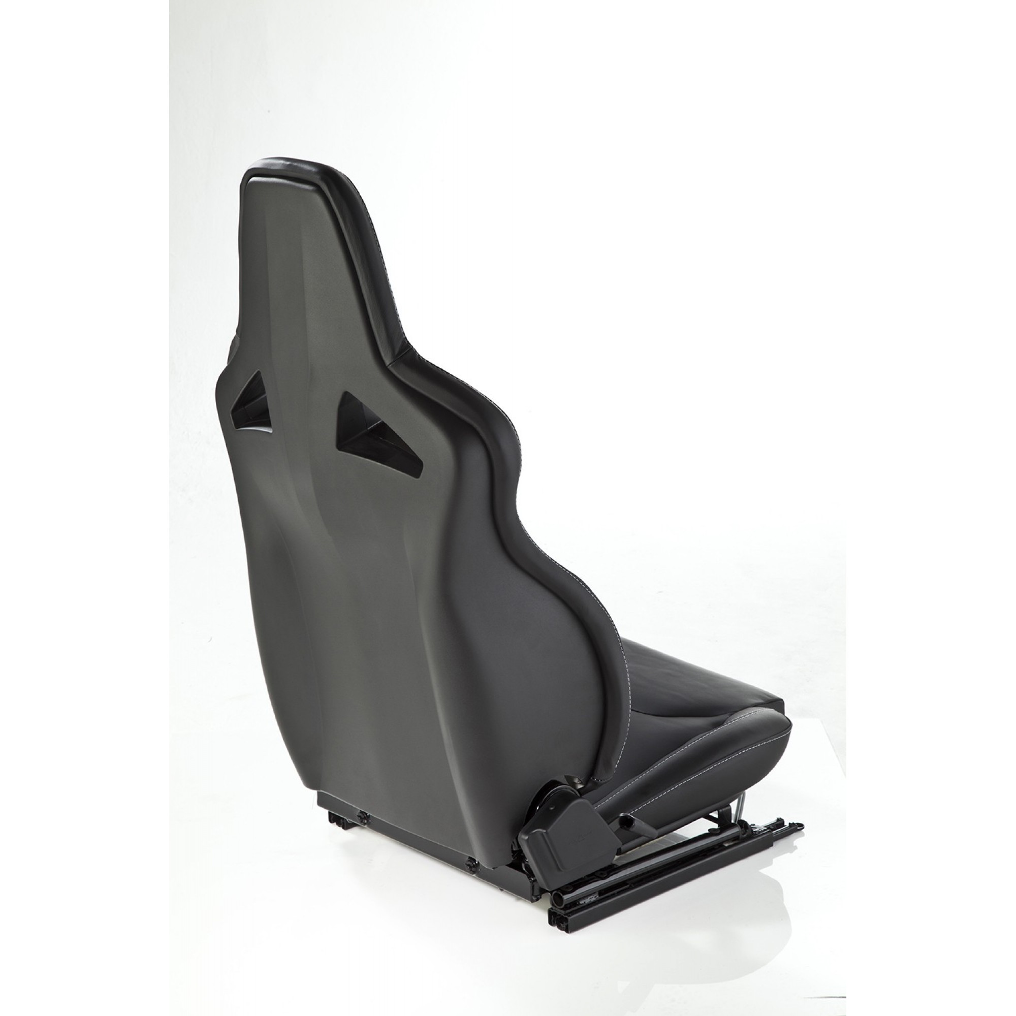 Elite Sports Seat (Heated) Pair Black Leather - Twin White S