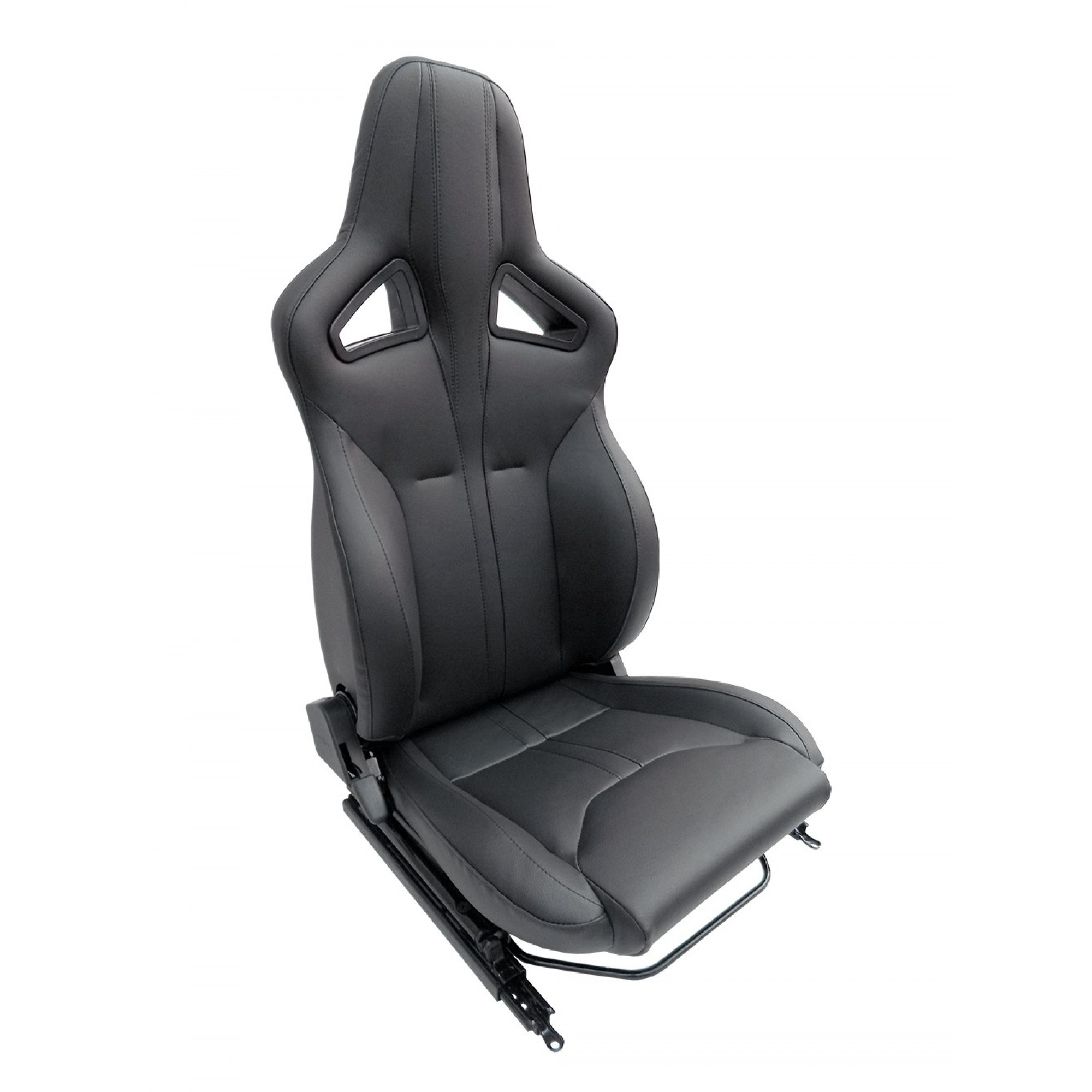 Elite Sports Seat (Heated) Pair Black Leather - Black Stitch