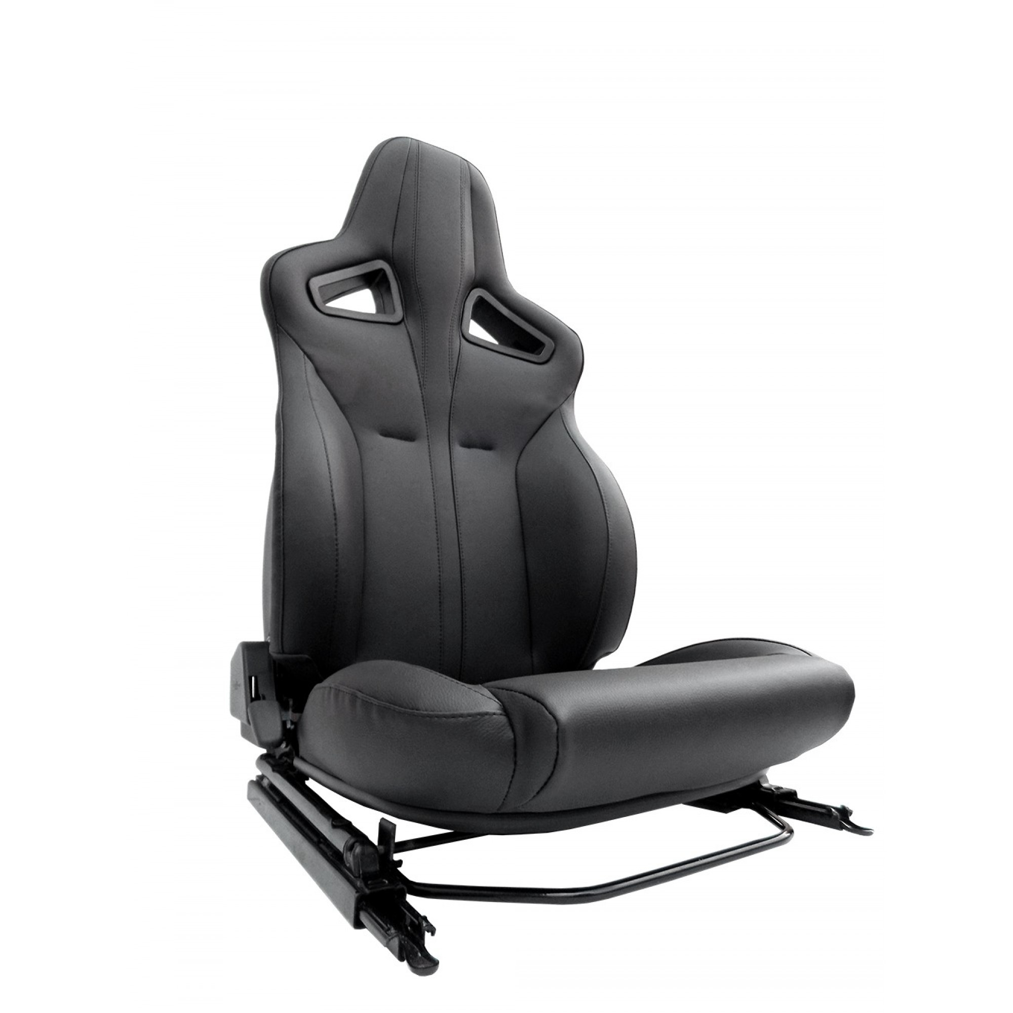 Elite Sports Seat (Heated) Pair Black Leather - Black Stitch