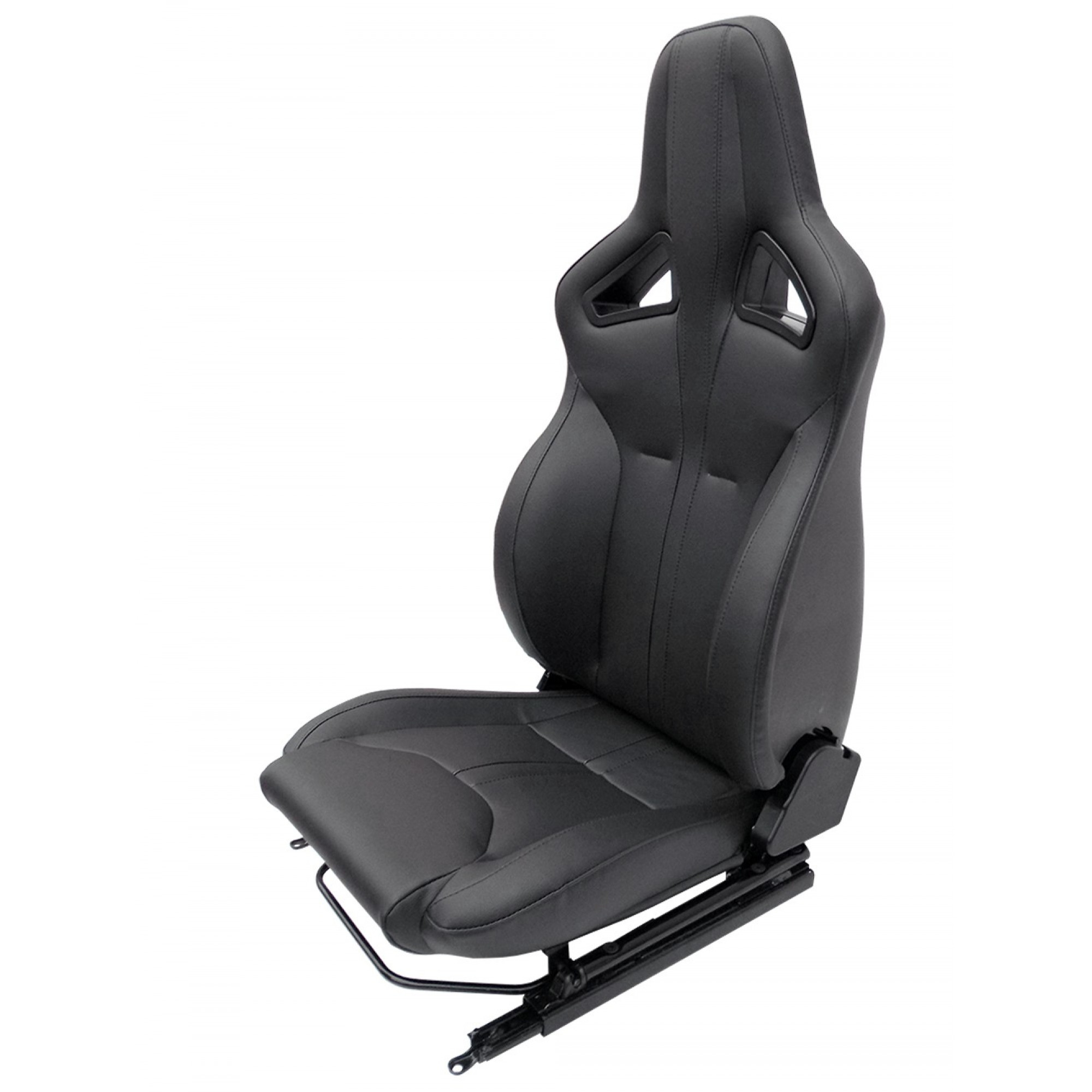 Elite Sports Seat (Heated) Pair Black Leather - Black Stitch