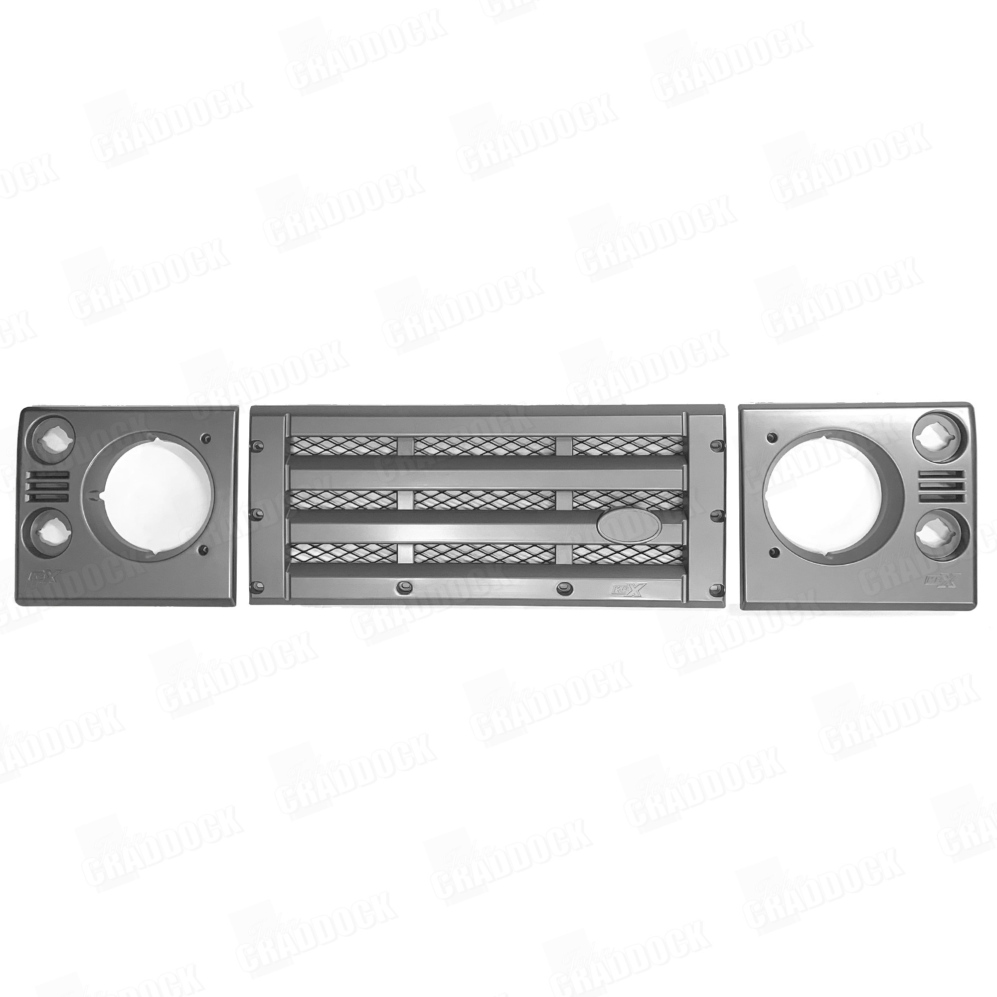 Kbx Defender Grille & Lamp Set - Brunel Silver Grey