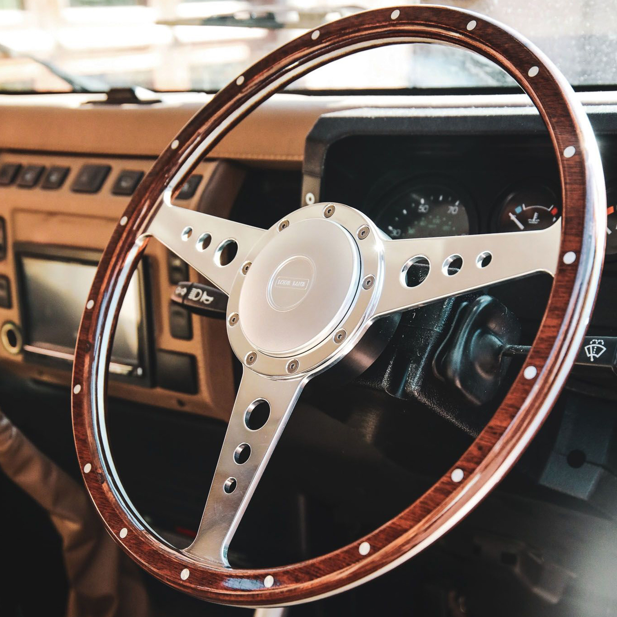 Lignum Wood Rim 15" Steering Wheel & Black 48 Spline Boss