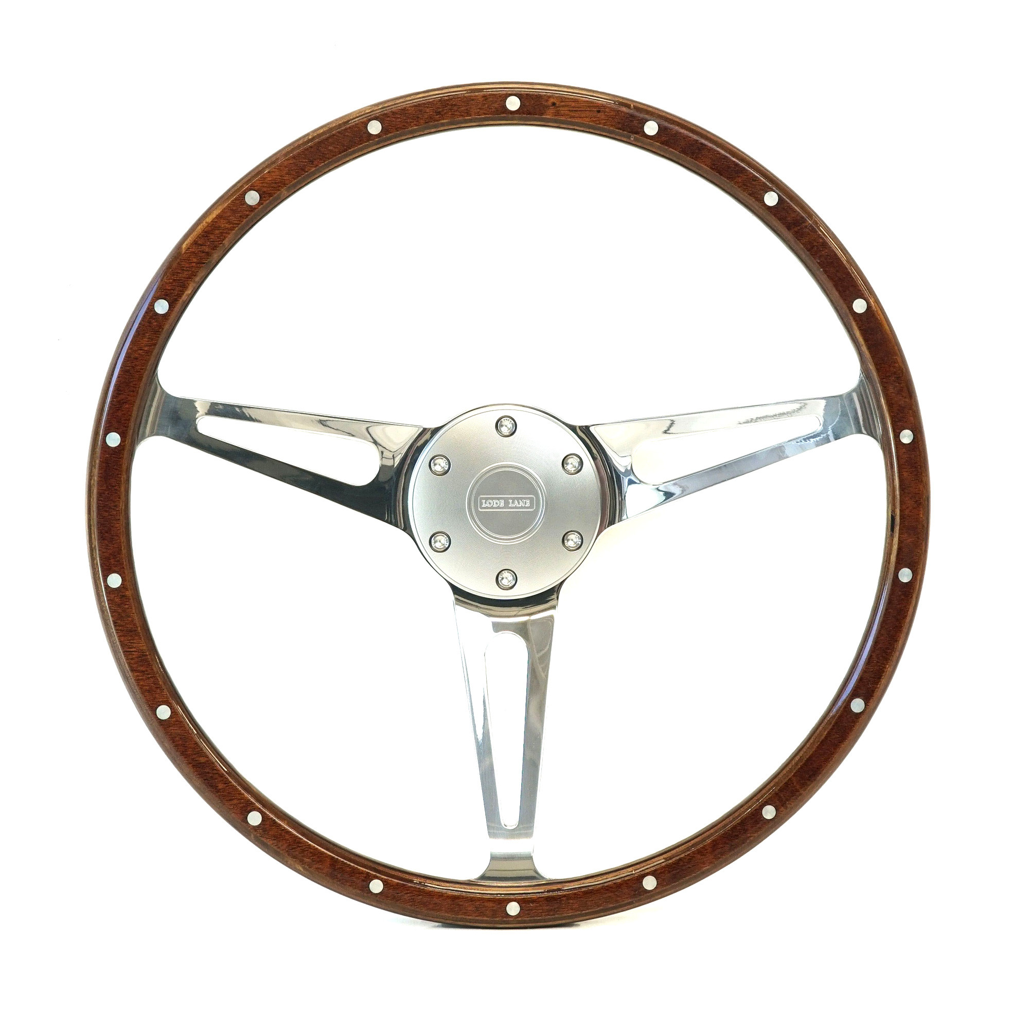 Evander Wood Rim 15" Steering Wheel & Silver 48 Spline Boss