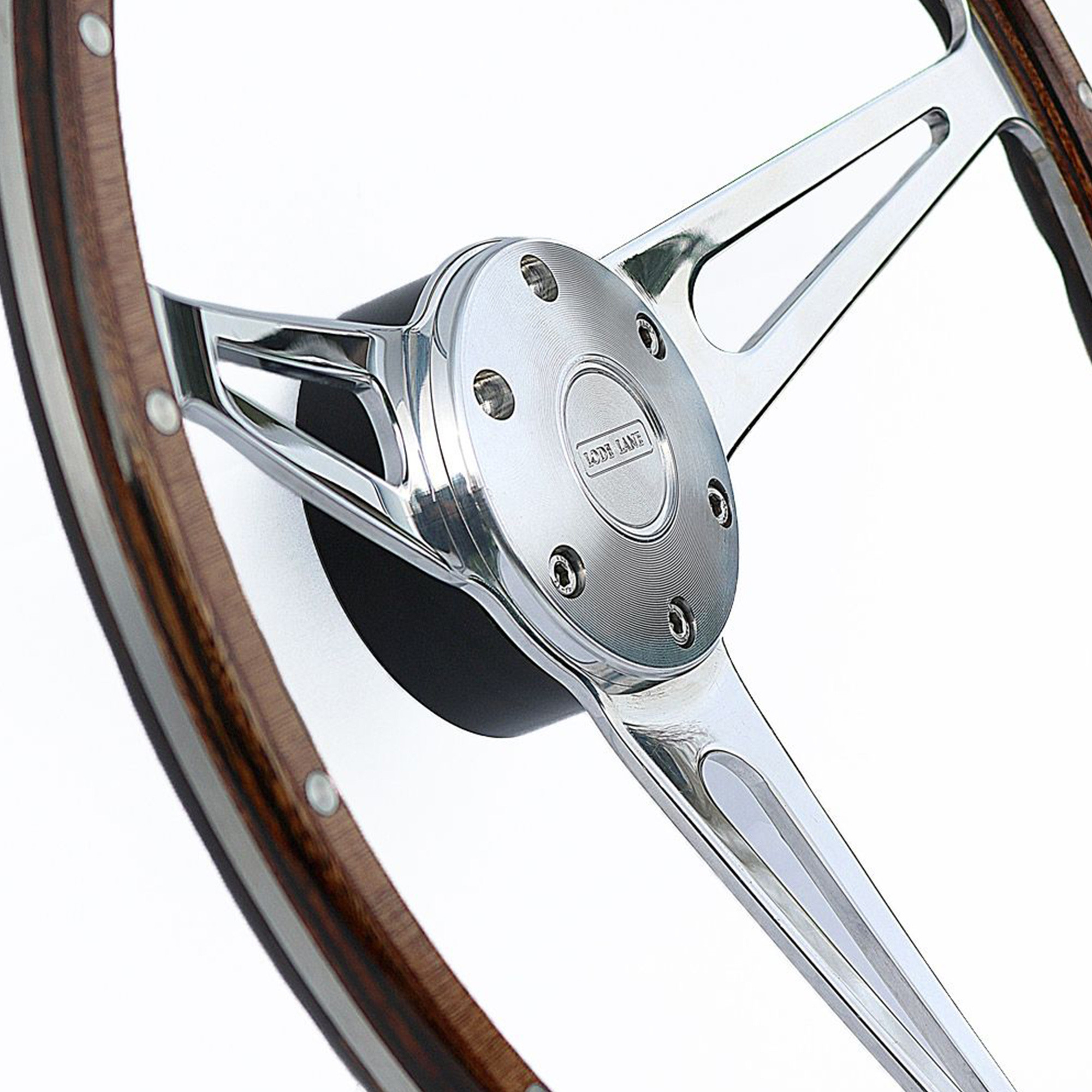 Evander Wood Rim 15" Steering Wheel & Silver 48 Spline Boss