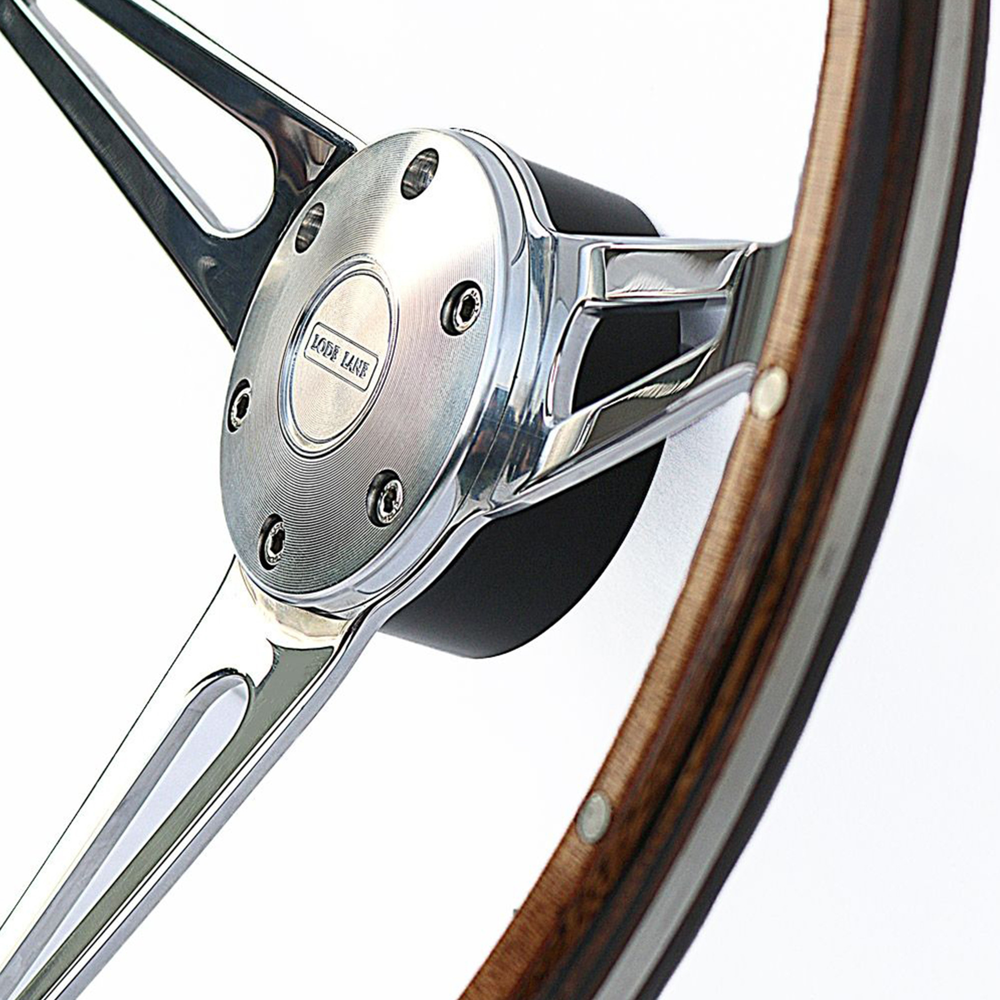 Evander Wood Rim 15" Steering Wheel & Silver 48 Spline Boss