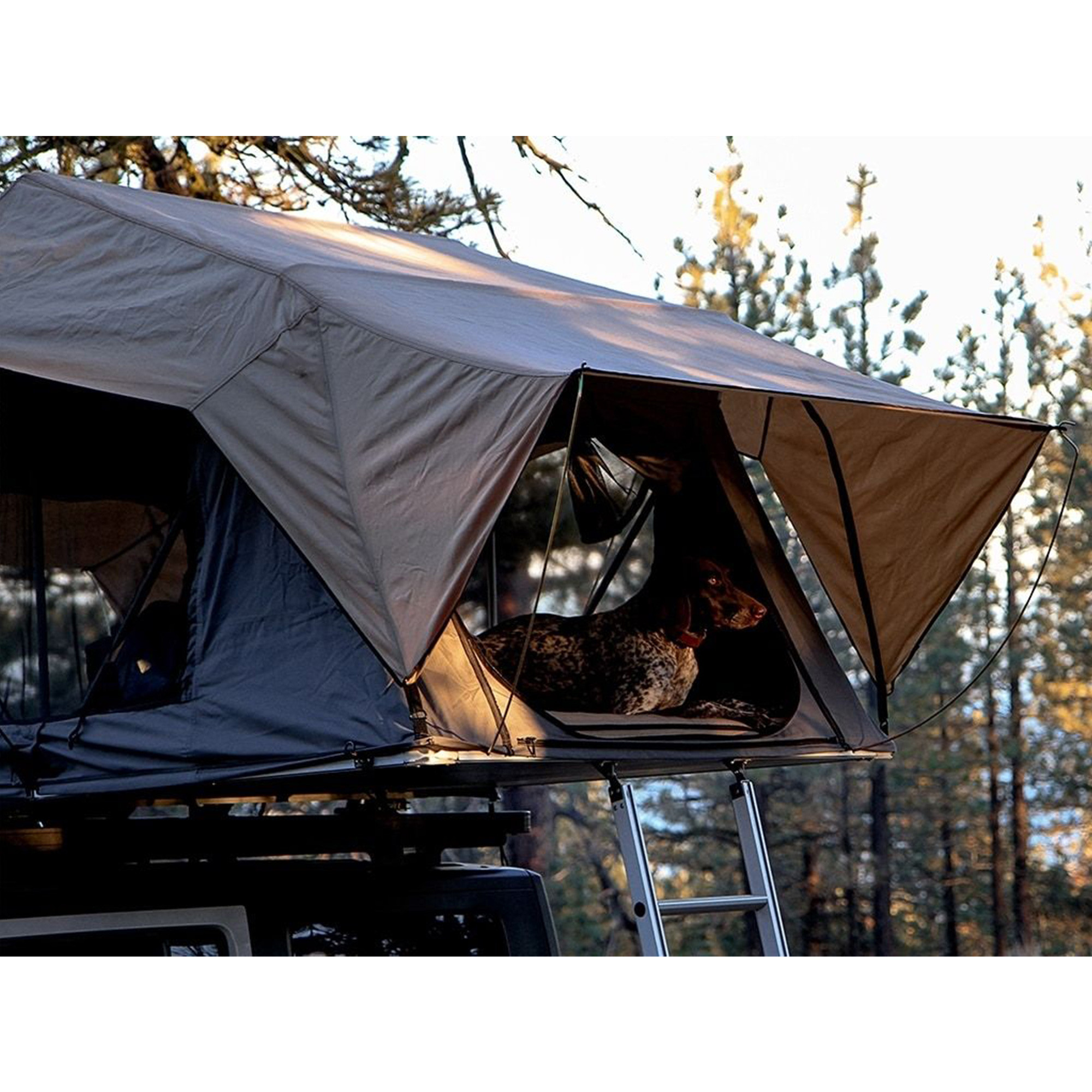 Front Runner Roof Top Tent A 1.3M (4.3') Wide Roof Top Tent That Is 2.5M (8.2') Long When Unfolded. - (Delivery Surcharge Applies) Consists Of: 1 x Tent 1 x Flysheet 1 x Aluminium Ladder 1 x Mattress 1 x Tent Cover 1 x Rod Kit 1 x Mounting St