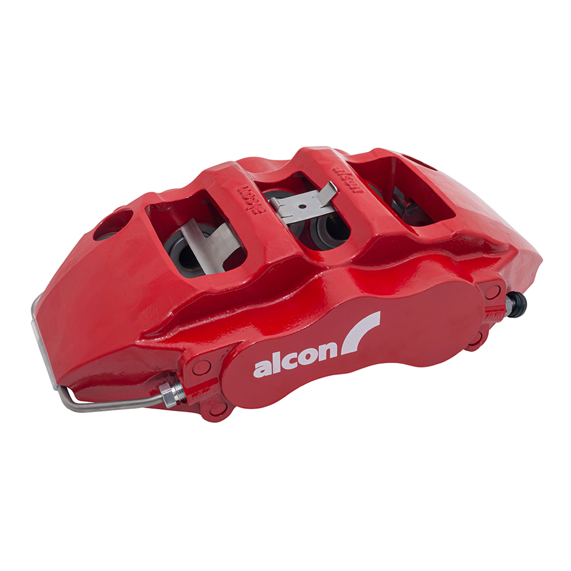 Alcon 6 Piston Front Disc Caliper Kit - Defender 18" Wheels - Red
