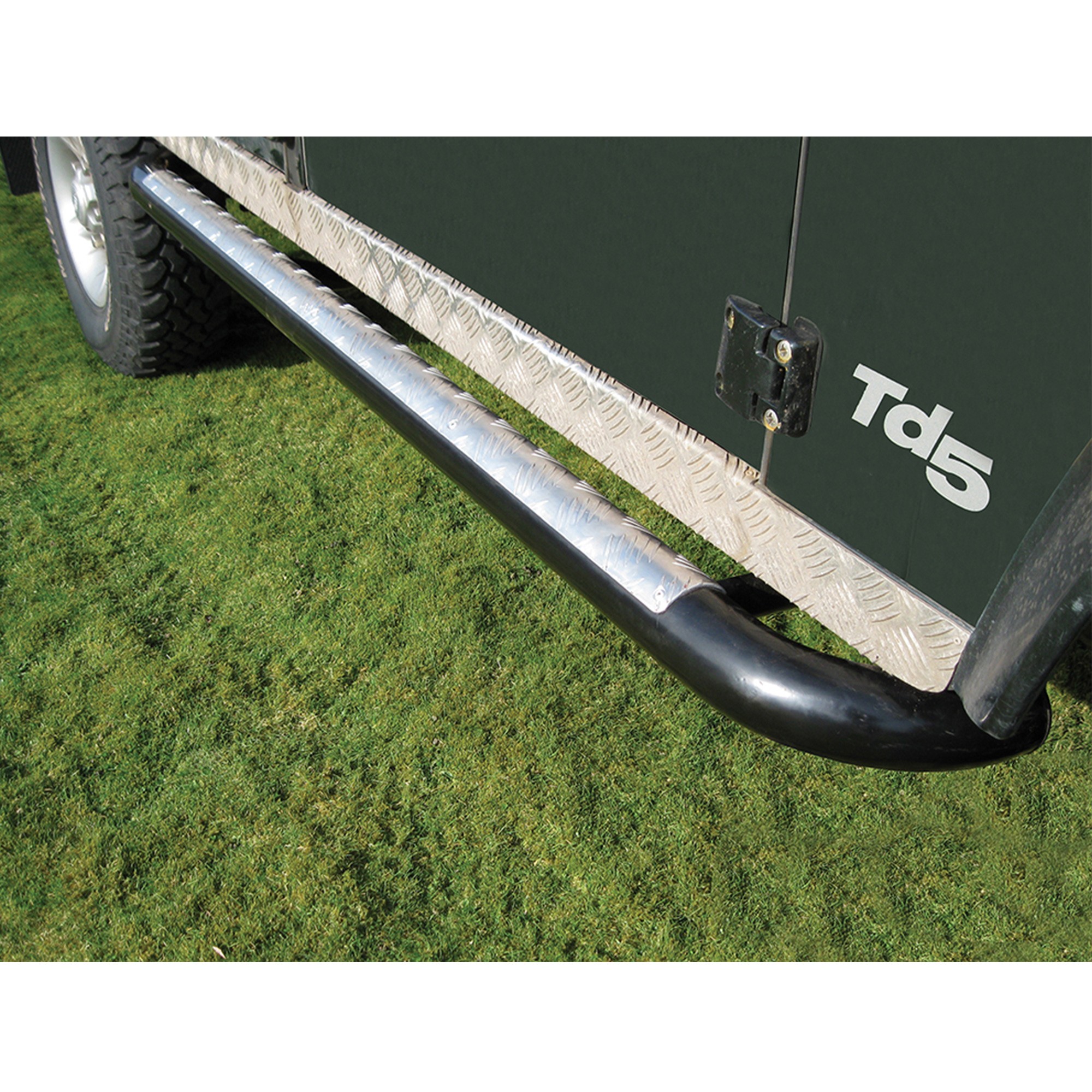 Side Protectors Black with Chequer Plate for Defender 110