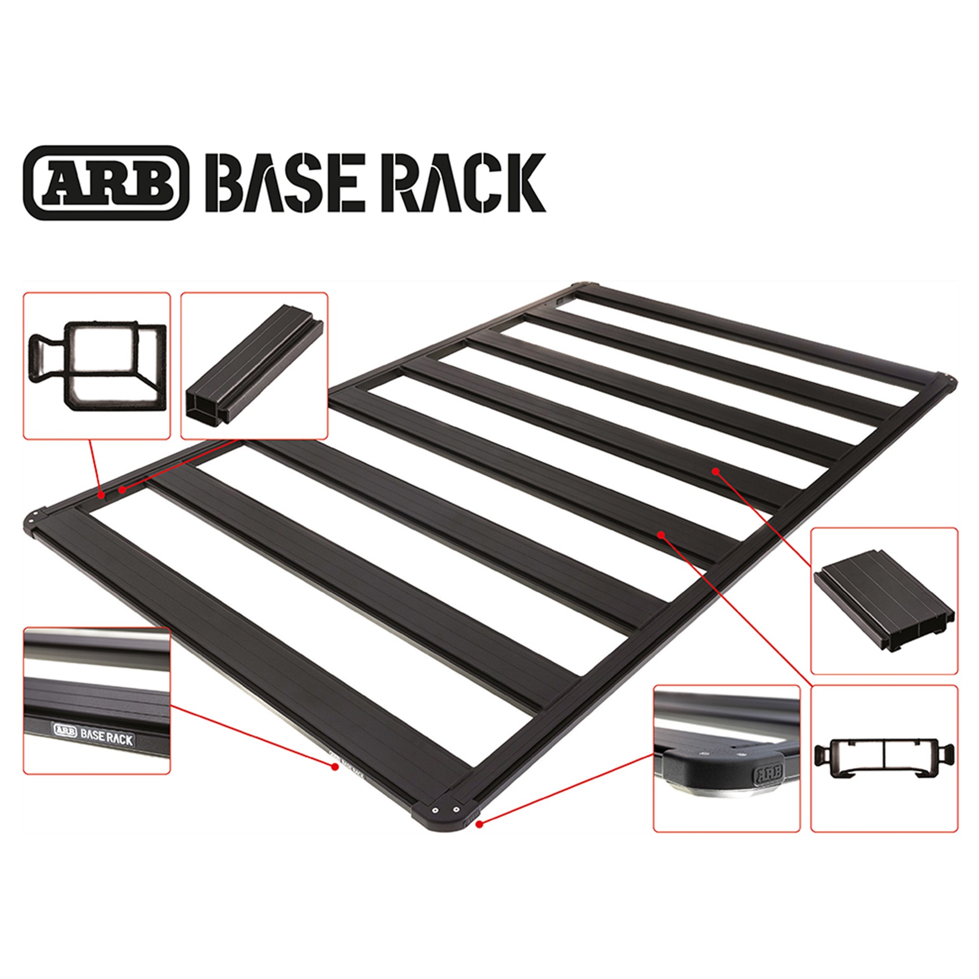 ARB Defender Base Rack 2125x1285mm 8 Beam Requires 17900010 Or 17900050 Base Rack 6 Leg Fitting Kit