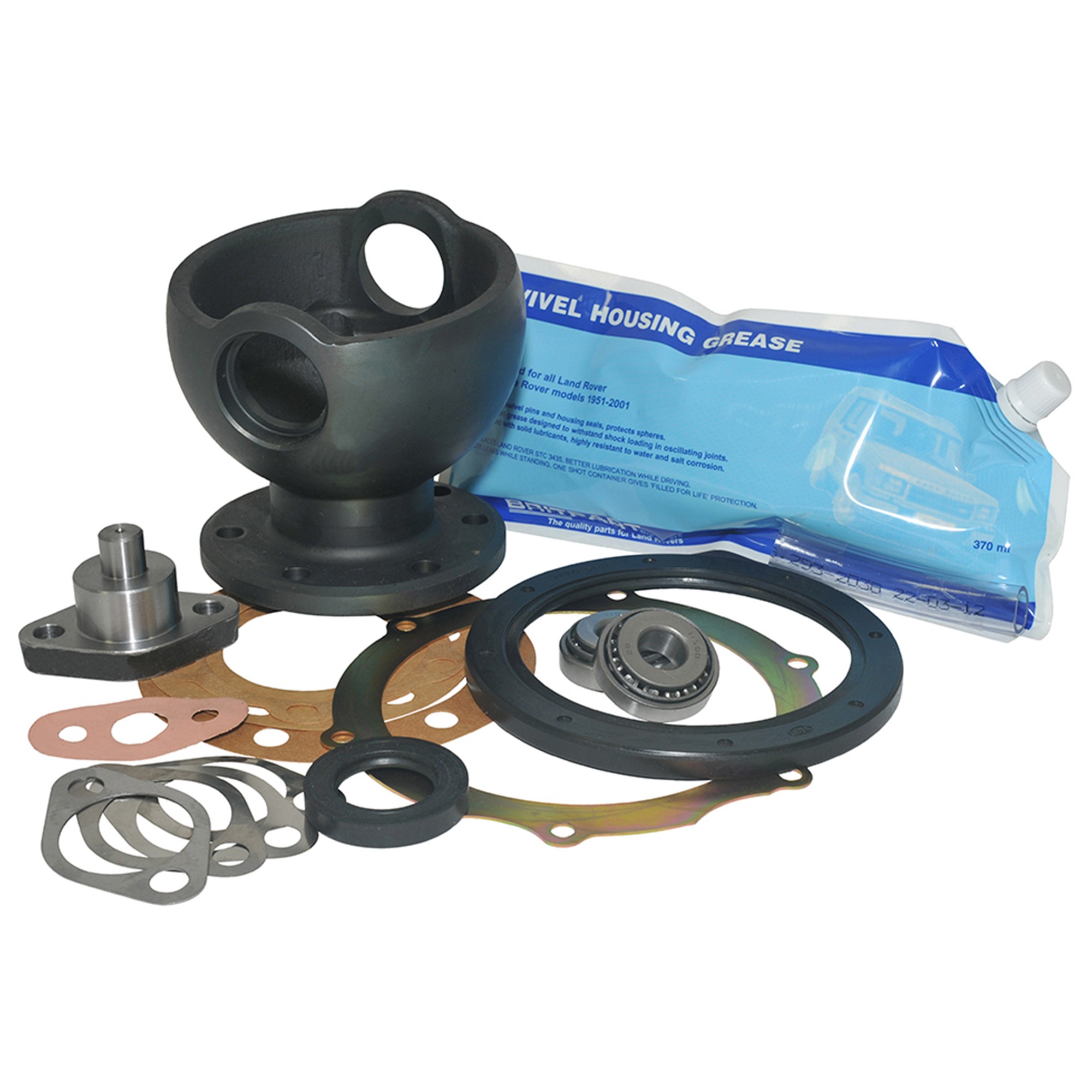 Swivel Kit Defender from LA to Wa Kit Include Swivel Housing Swivel Pin Brg Gasket Oil Seals Plate Shims Joint Washers Swivel Pin Upper and Grease - DA3178