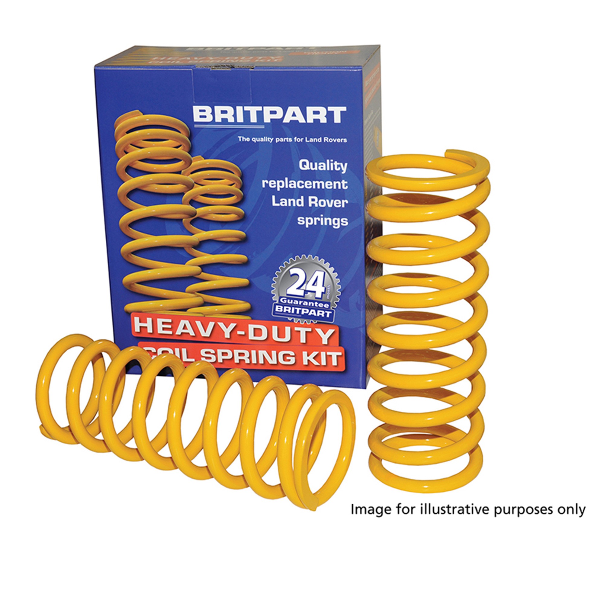 DA4278 - Britpart Yellow Springs Std Height Rear 90 Discovery I Range Rover Classic Rating: 285LBS Height: 376mm