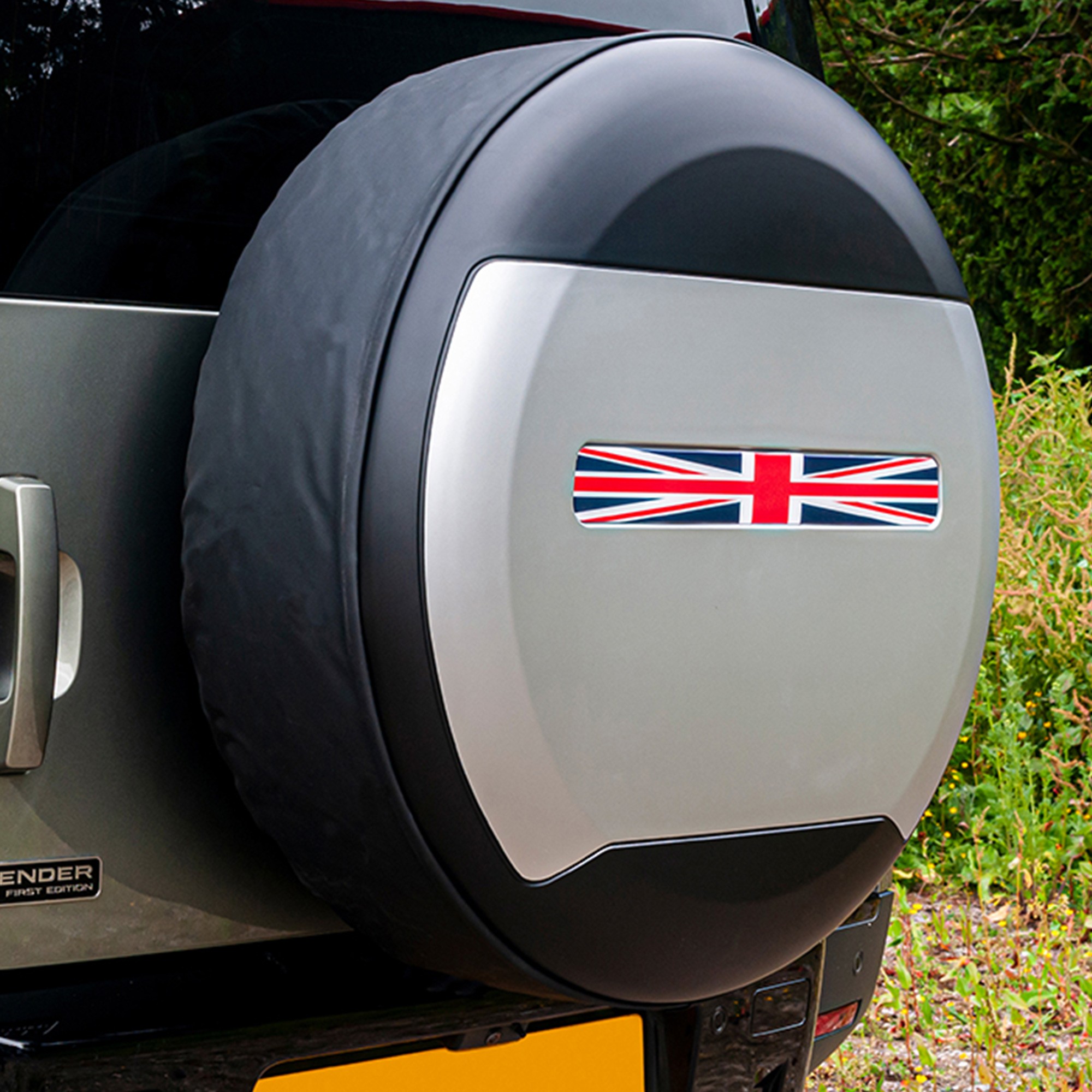 DA2892 Defender (2020 on) Spare Wheel Cover Matte Black & Silver Silver