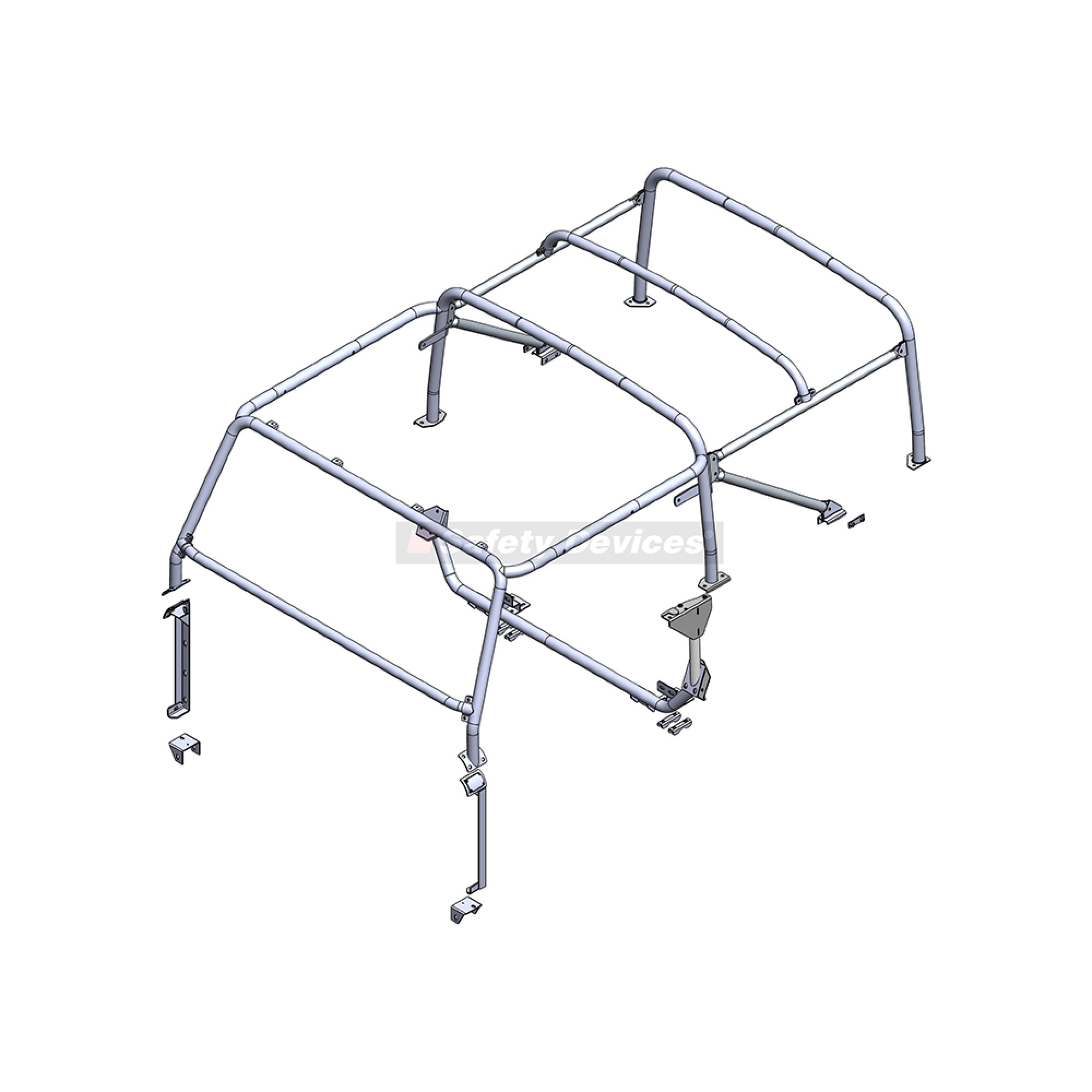 RBL2997SSS Safety Devices Defender 90 8 Point Roll Cage Soft Top 2