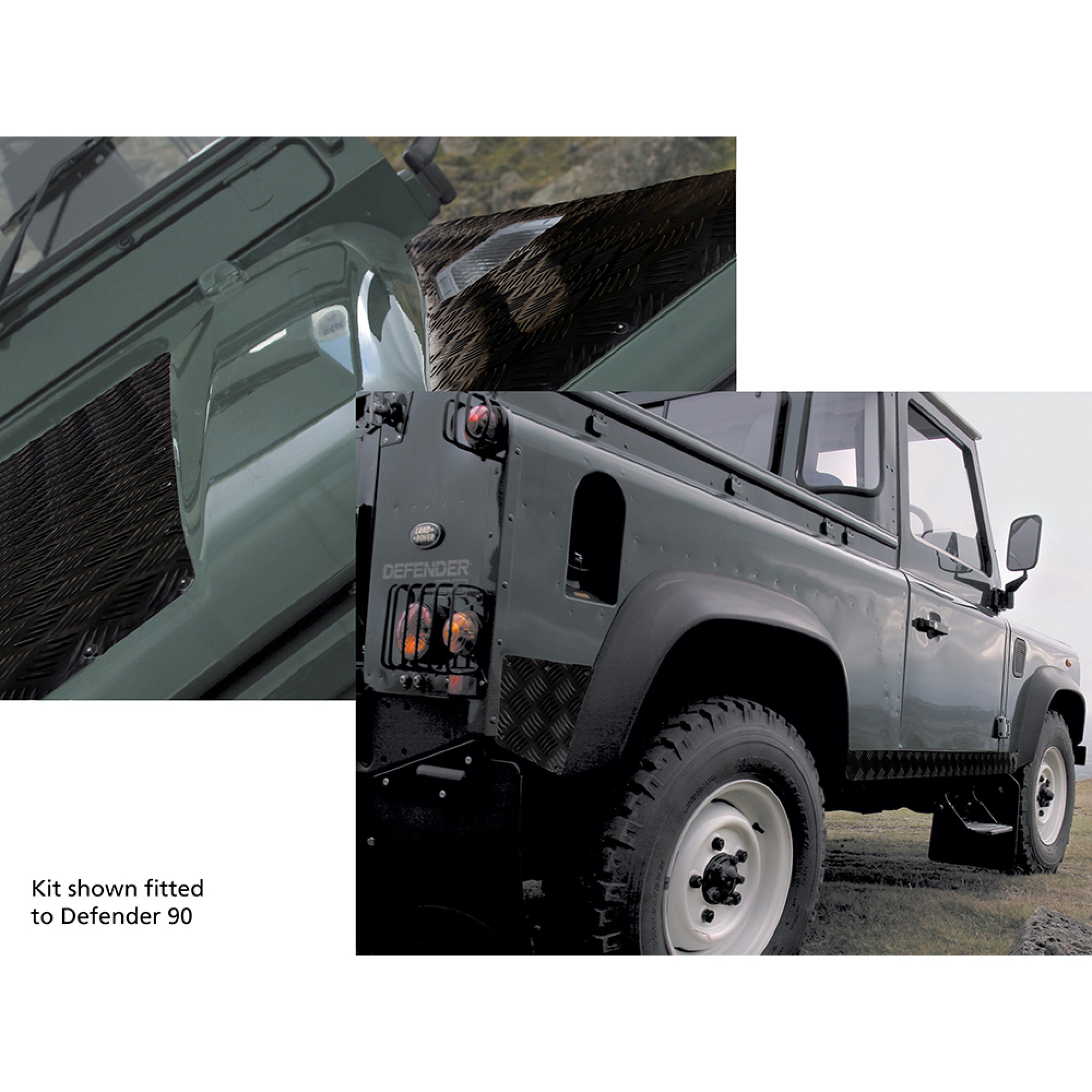 DA4297B - Black Chequer Plate Kit 110 (Bonnetwingtop Sillrear Corn)