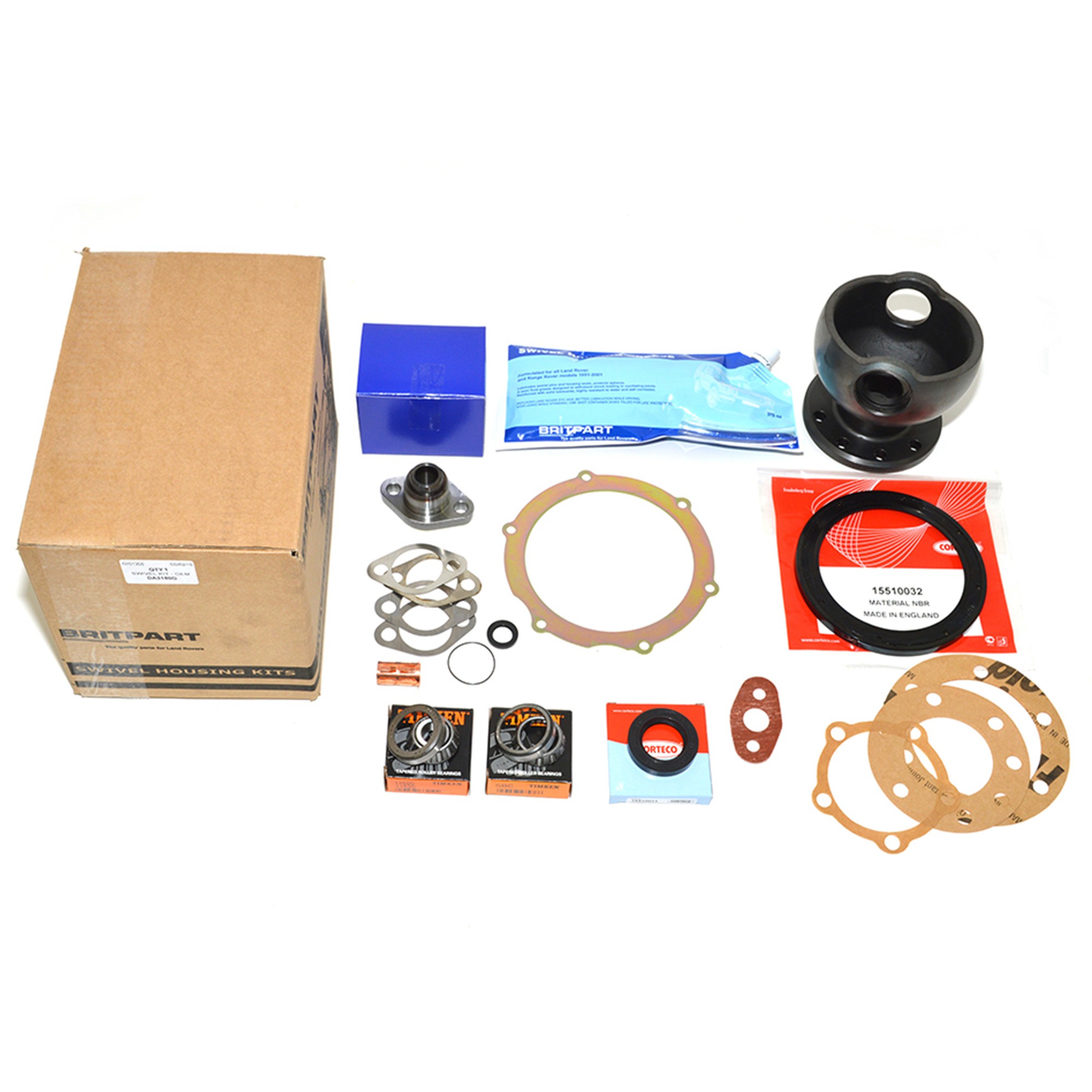 DA3180G - OEM - Swivel Kit for Defender Xa with Abs Kit Includes Swivel Housing Swivel Pin Brg Gasket Oil Seals Plate Shims Joint Washers Swivel Pin Upper and Grease