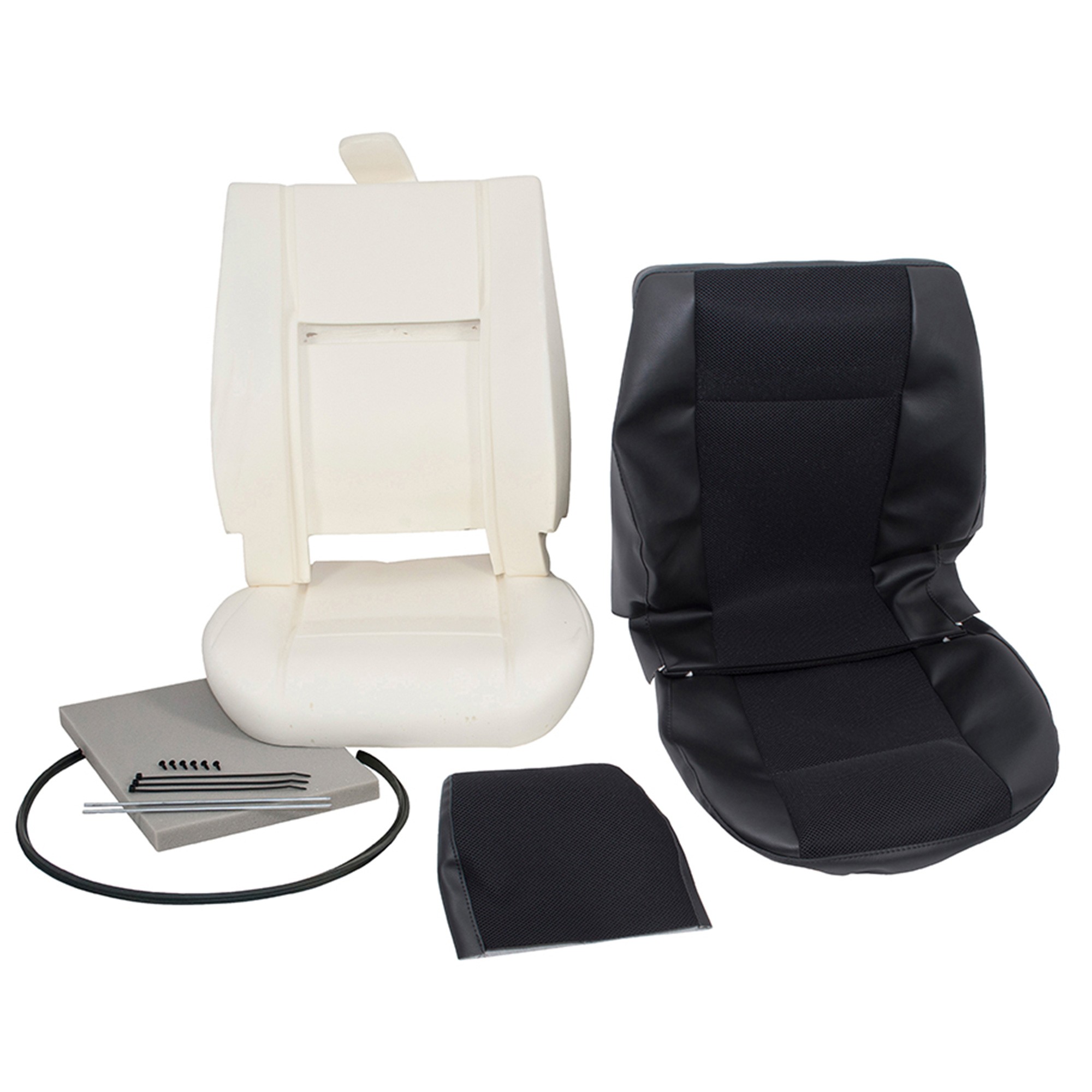 DA5603E - Front Outer Seat Retrim Kit Black Mesh No Glue for Defender