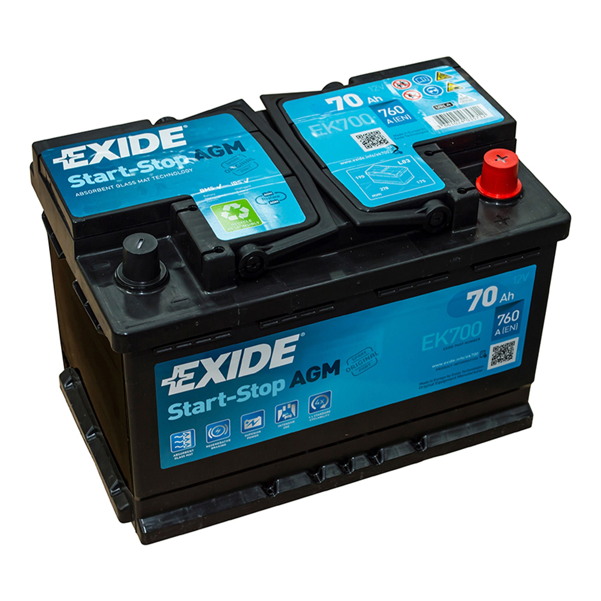 LR094611 - Battery 12V-70AH 760A Agm