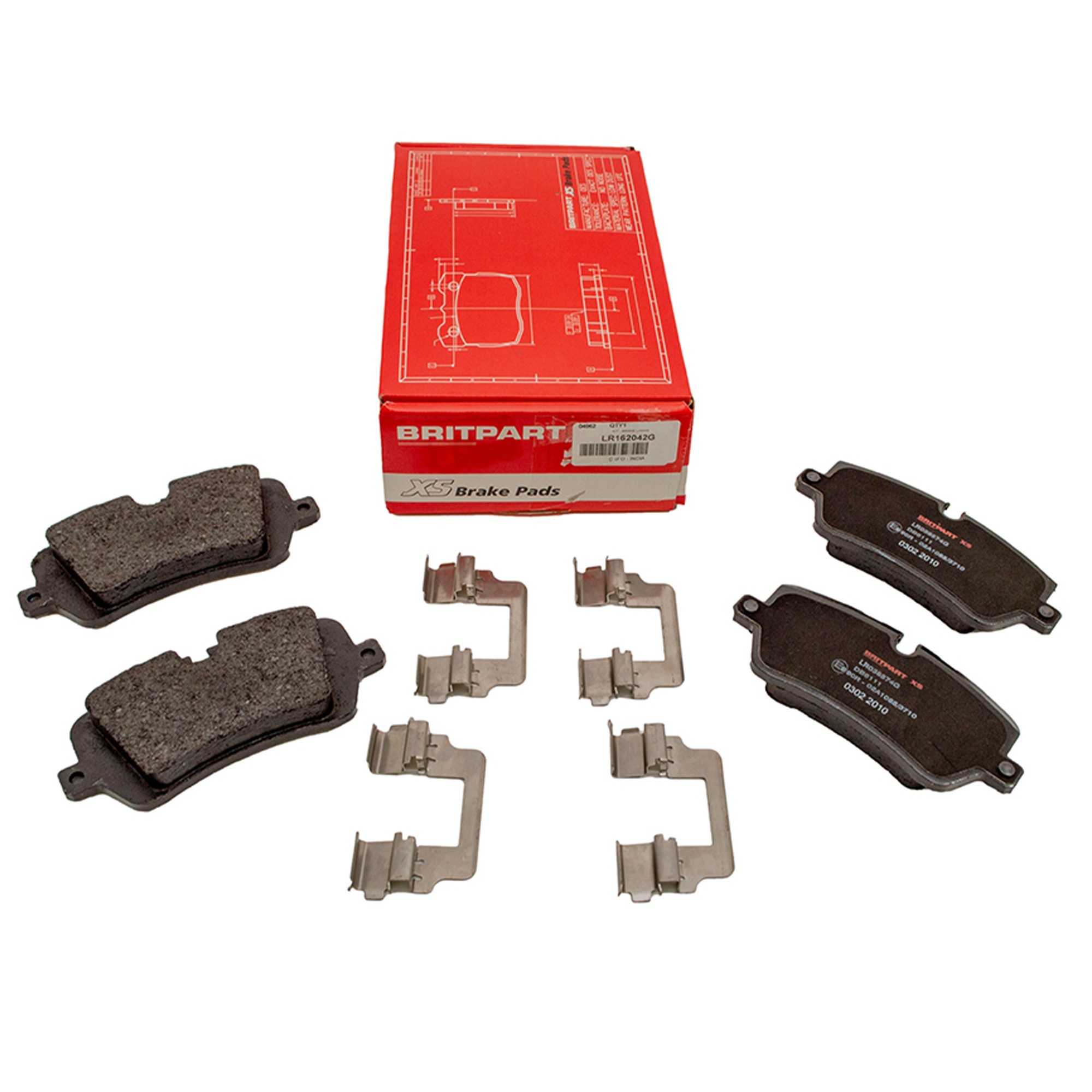 LR162042G - Britpart Xs Rear Brake Pads with Claiper Size 19/20