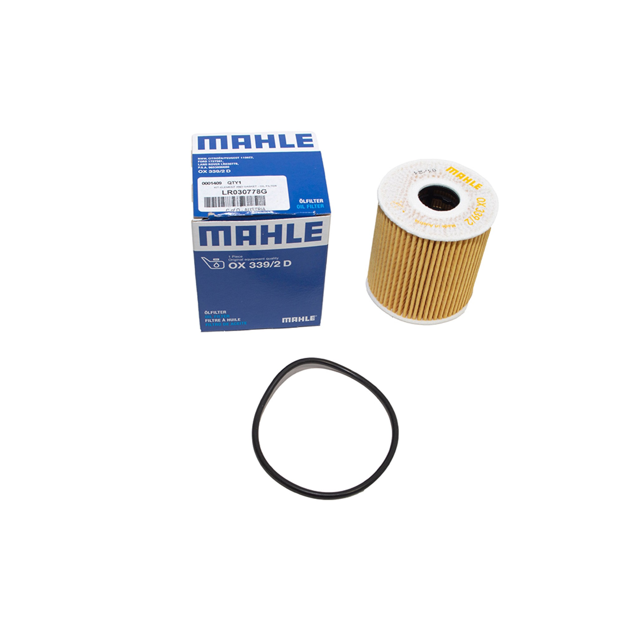 LR030778G - Mahle -oil Filter Element Defender TD4 to DA444247 2013MY from 7A000001 and Freelander 2