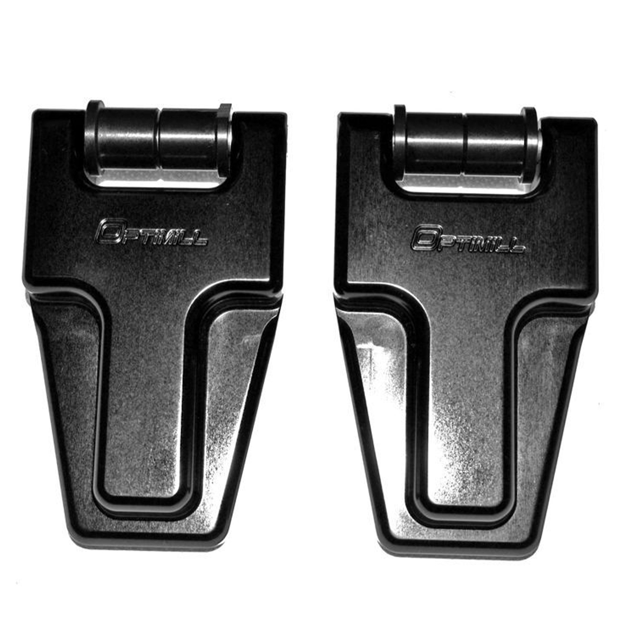 Optimill Defender Security Bonnet Hinges (Billet Aluminium) - Black