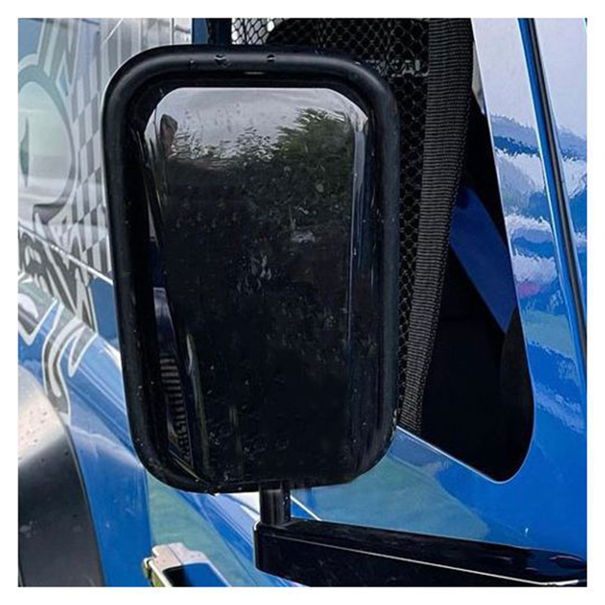 Black Gloss Mirror Heads Heated (Pair)