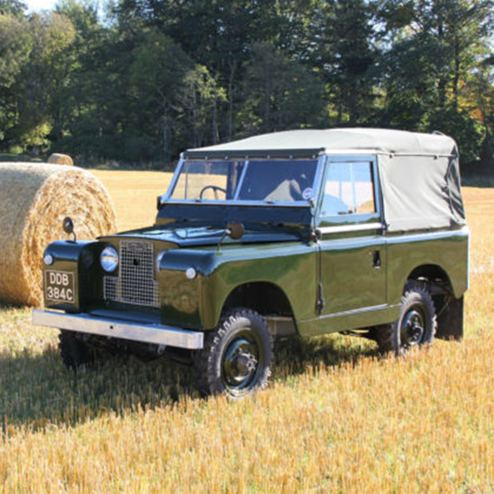 88 Inch Series Full Hood 1958-84 Khaki Green Plain Sides Genuine Exmoor Double Weave Canvas Not Polycotton