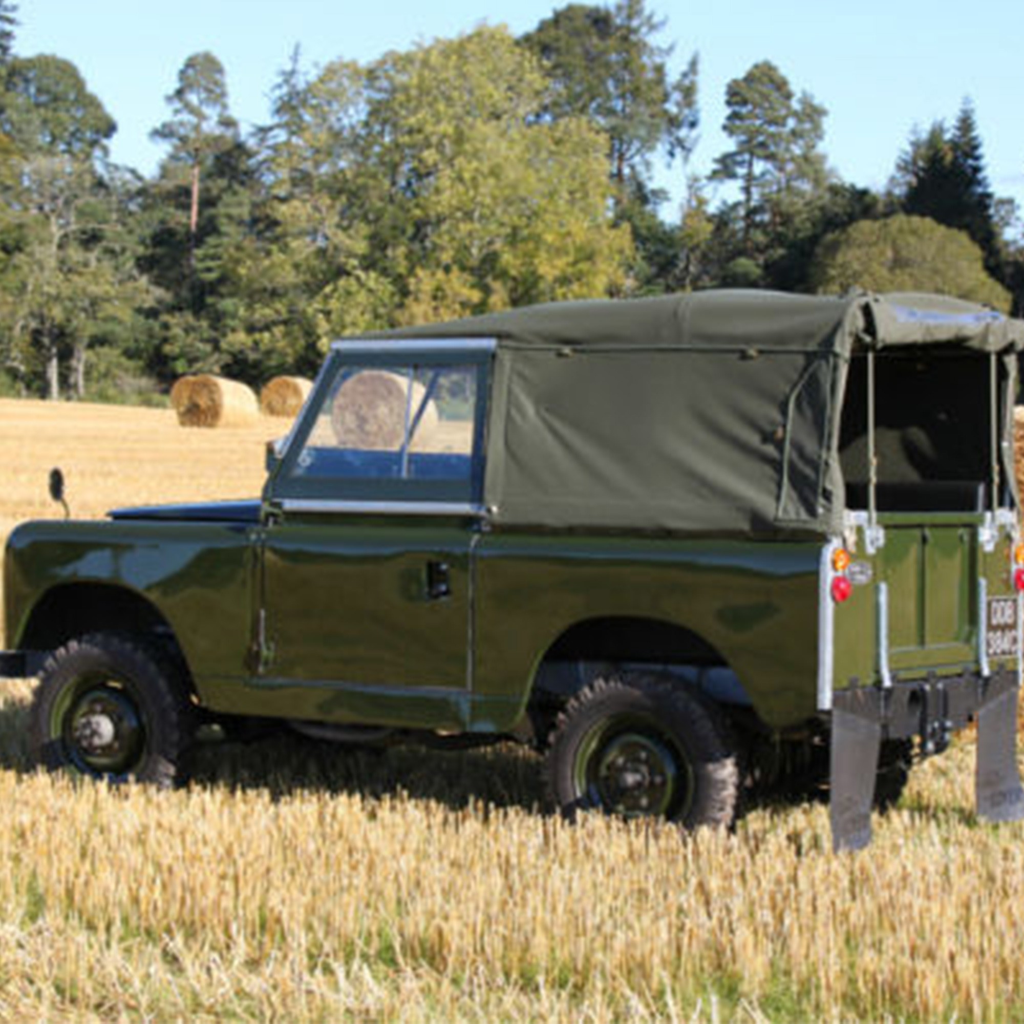 88 Inch Series Full Hood 1958-84 Khaki Green Plain Sides Genuine Exmoor Double Weave Canvas Not Polycotton