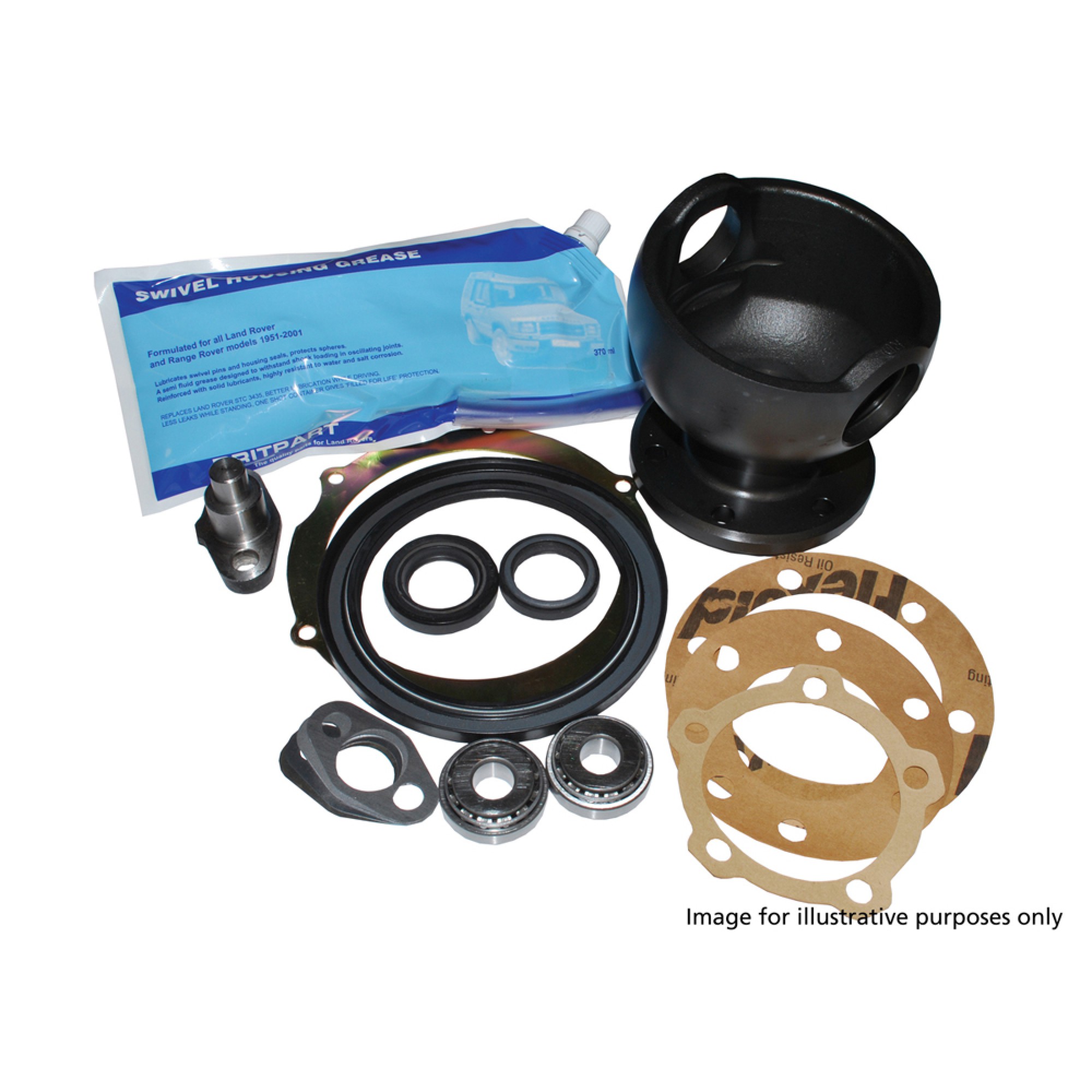 DA3164G - OEM - Swivel Kit Discovery 1 and Range Rover Classic Non Abs Kit Includes Swivel Housing Swivel Pin Brg Gasket Oil Seals Plate Shims Joint Washers Swivel Pin Upper and Grease