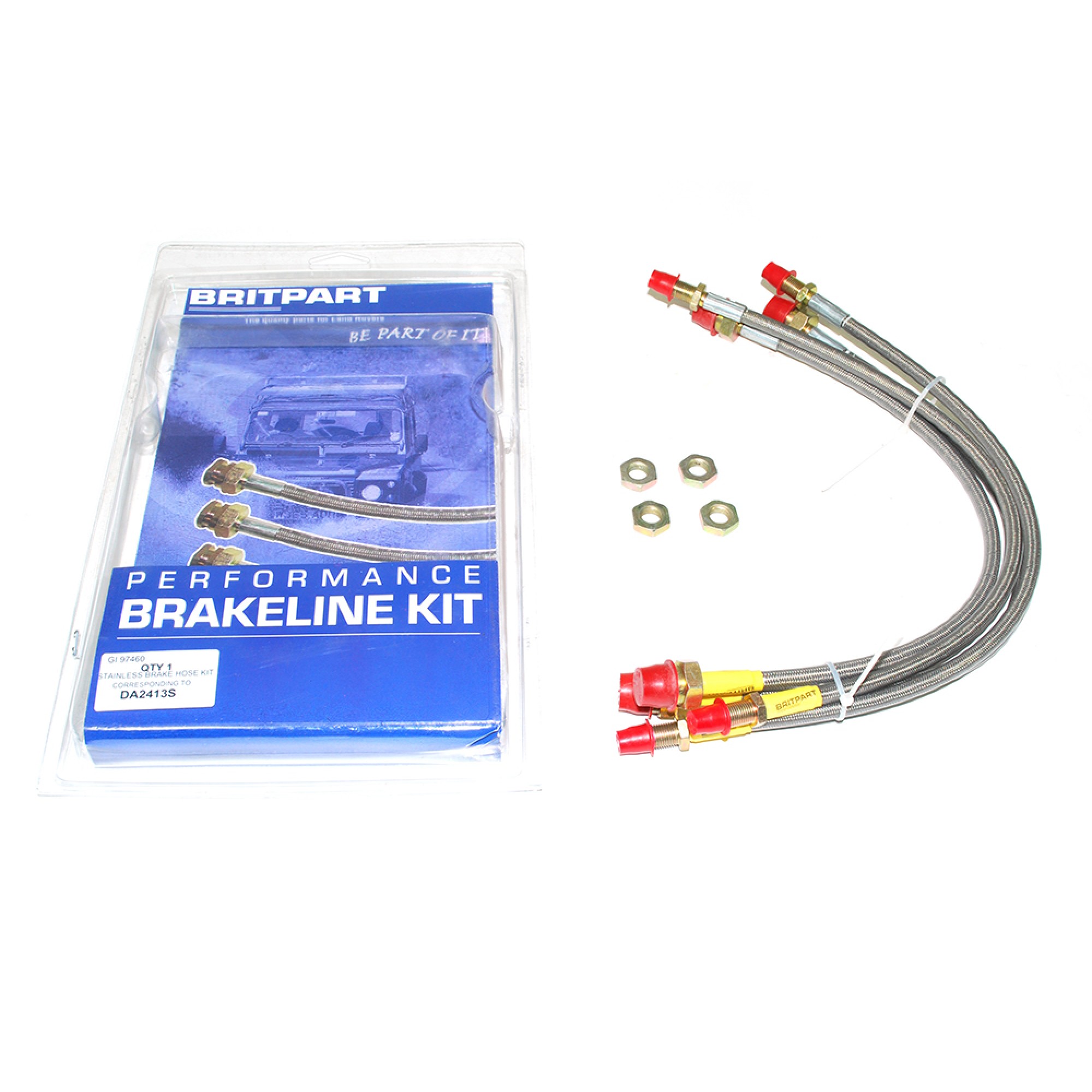 DA2413S - Stainless Brake Hose Kit Discovery 1 1995 on Abs