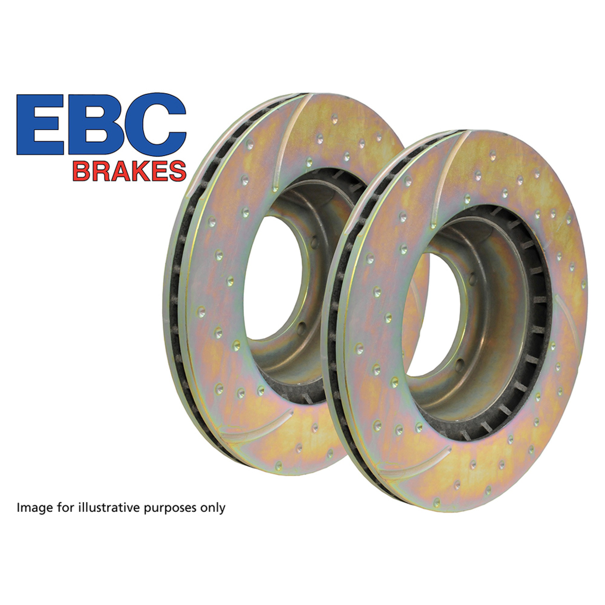 DA4147 Ebc P38A Brake Disc Frt Vented (Pair) Drilled and Grooved