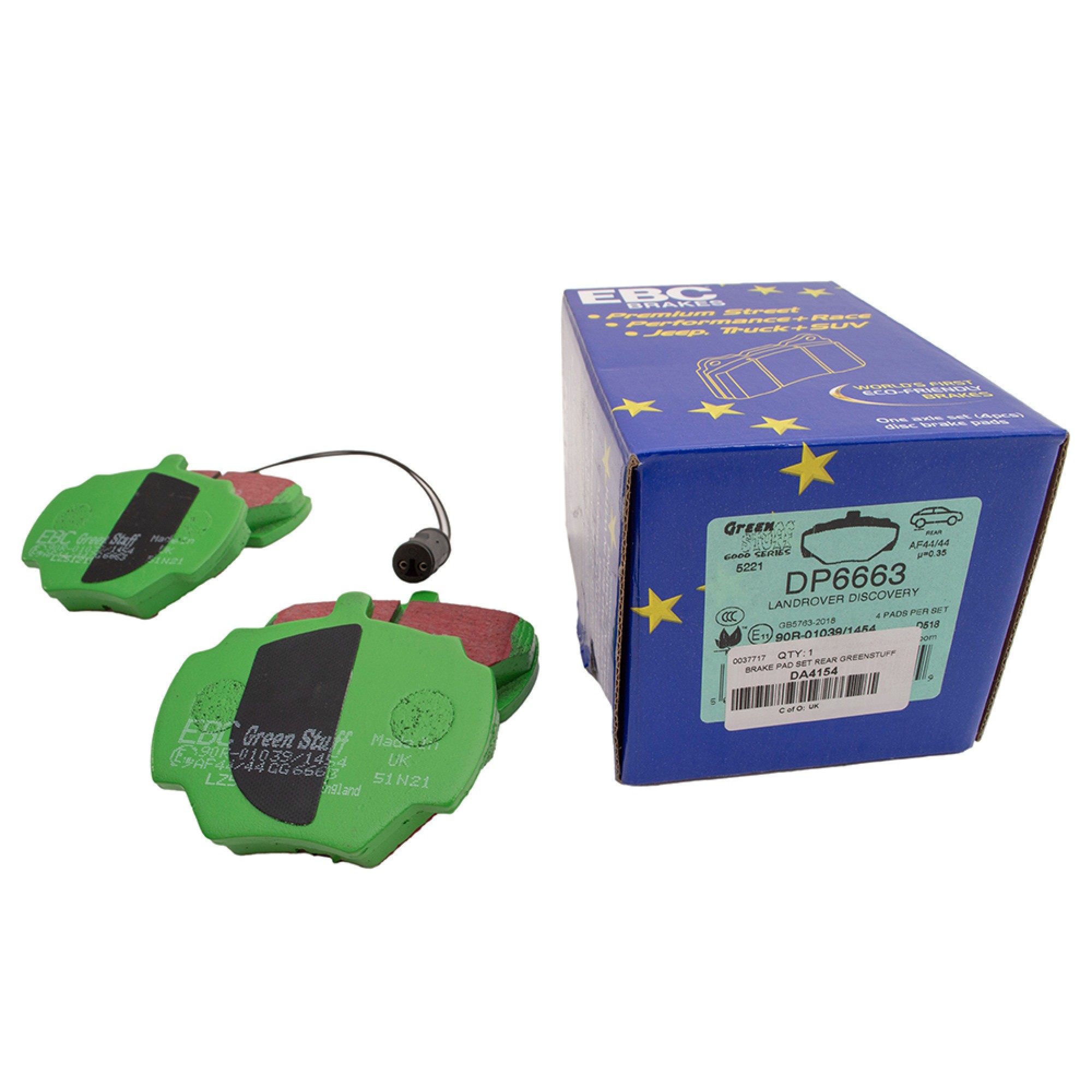 DA4154 - Brake Pad Set Rear H-perform Range Rover Classic to 1985 Discovery 1 with Sensor