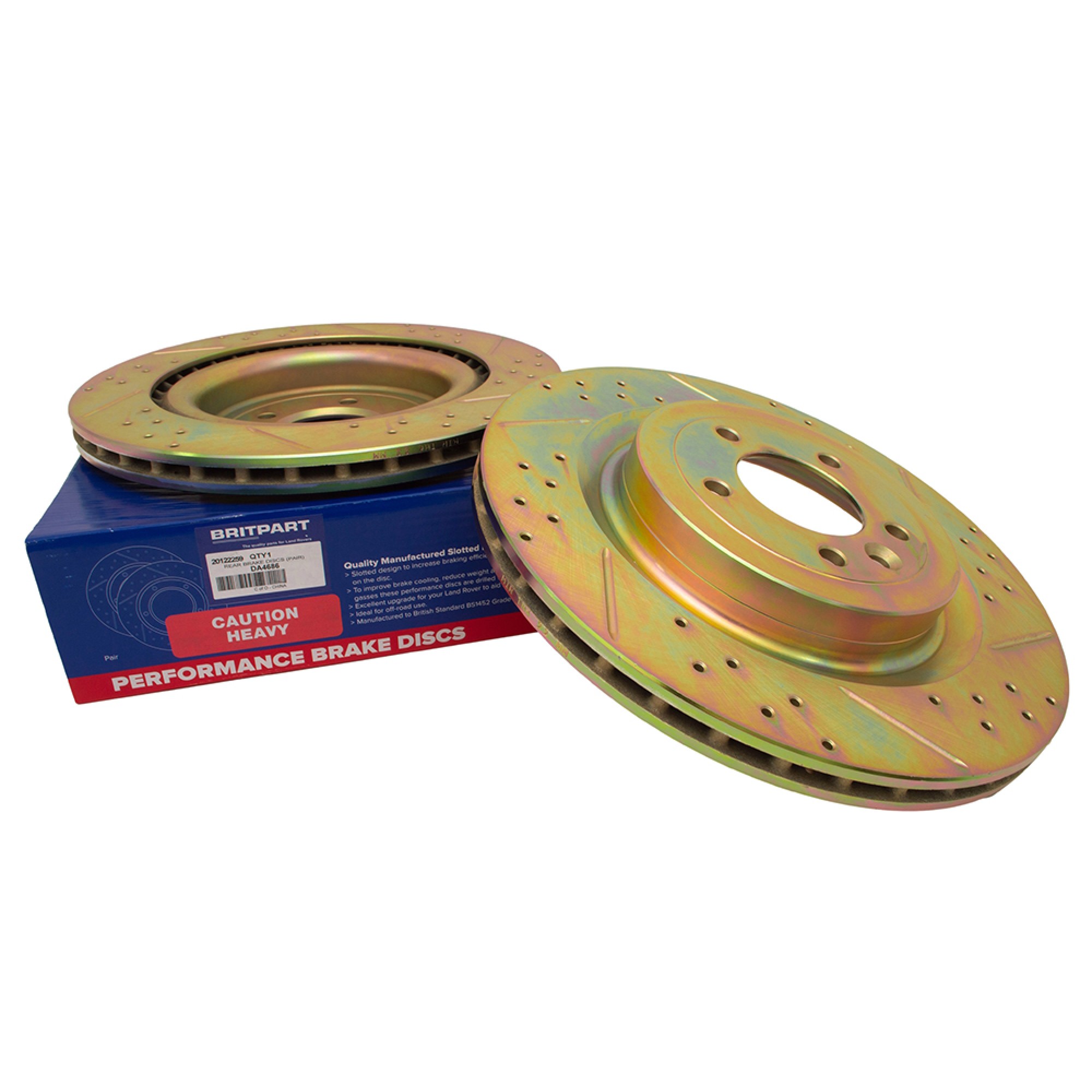 DA4686 - R/R L405 and Sport 2014 on Rear Brake Discs Pair Grooved Vented Slotted