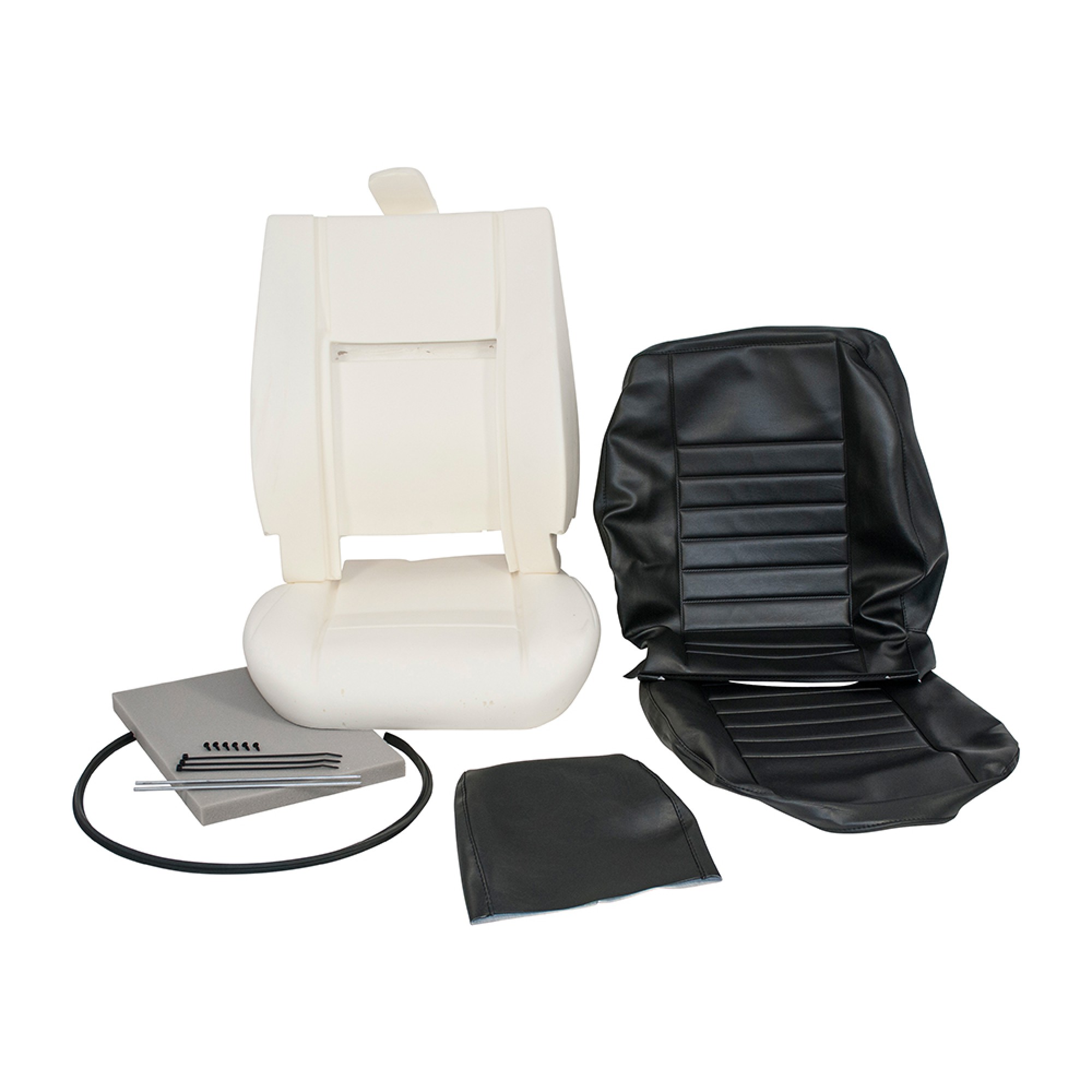 DA5629E - 90/110 Front Outer Single Seat Retrim Kit Black upto 2007 No Glue