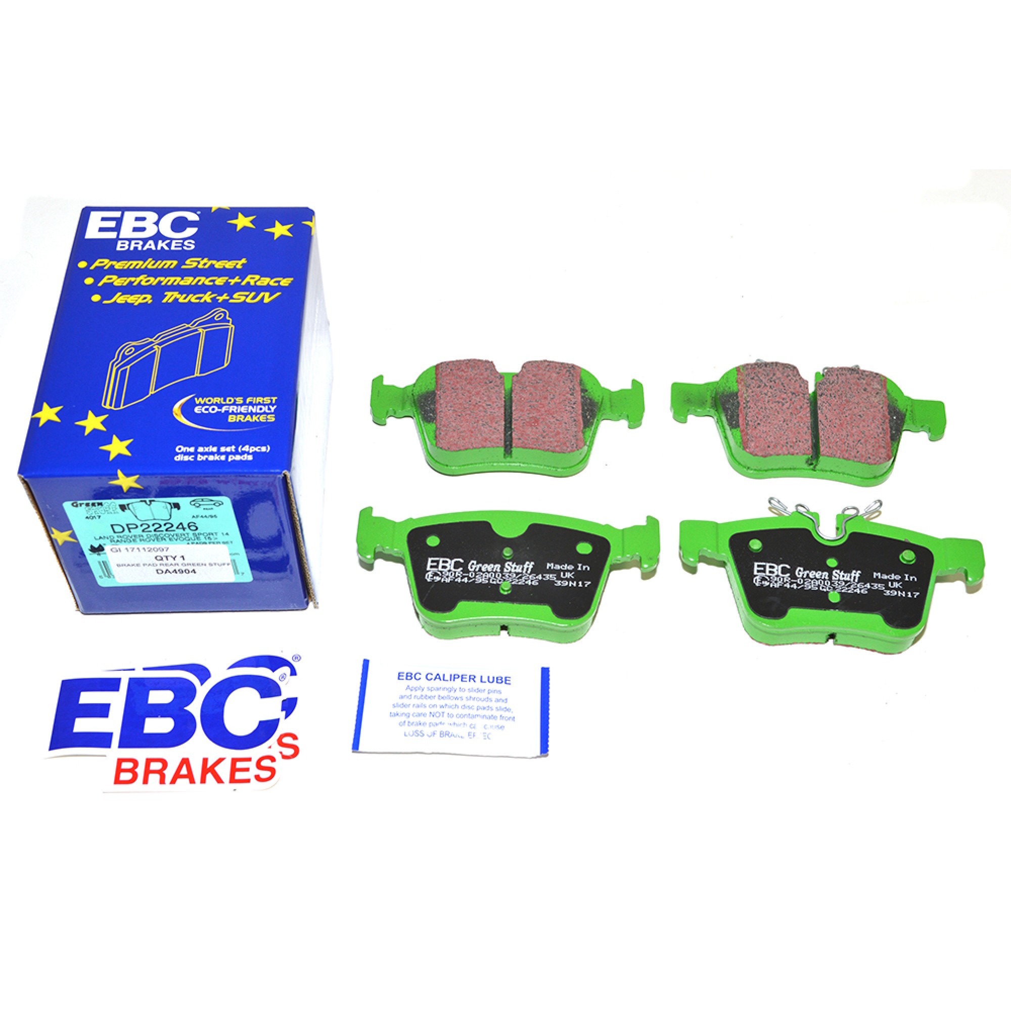 Disco Sport Evoque Brake Pad Set Rear Green Stuff 17