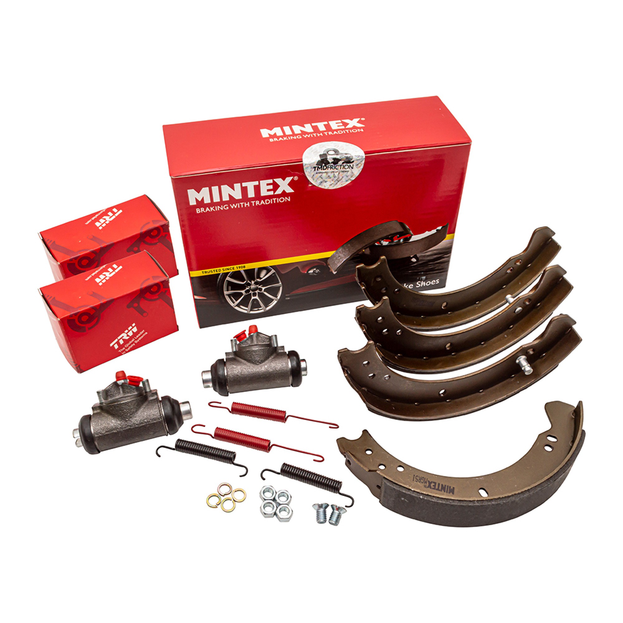 DA6043G - SWB Rear Brake Kit to 1980 Shoes Cylinders and Springs OEM