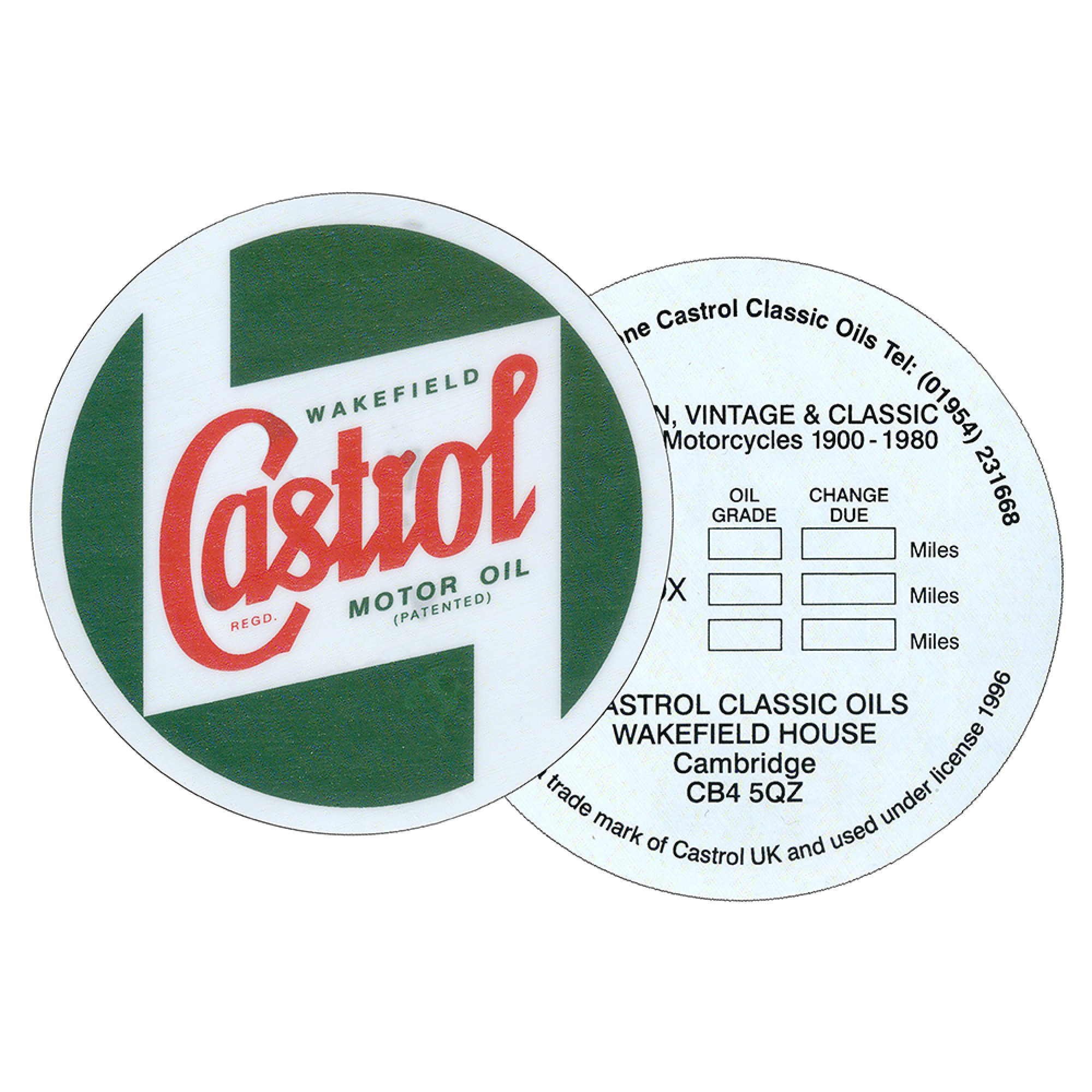 Castrol Oils Windscreen Service Sticker 3" - DA6275