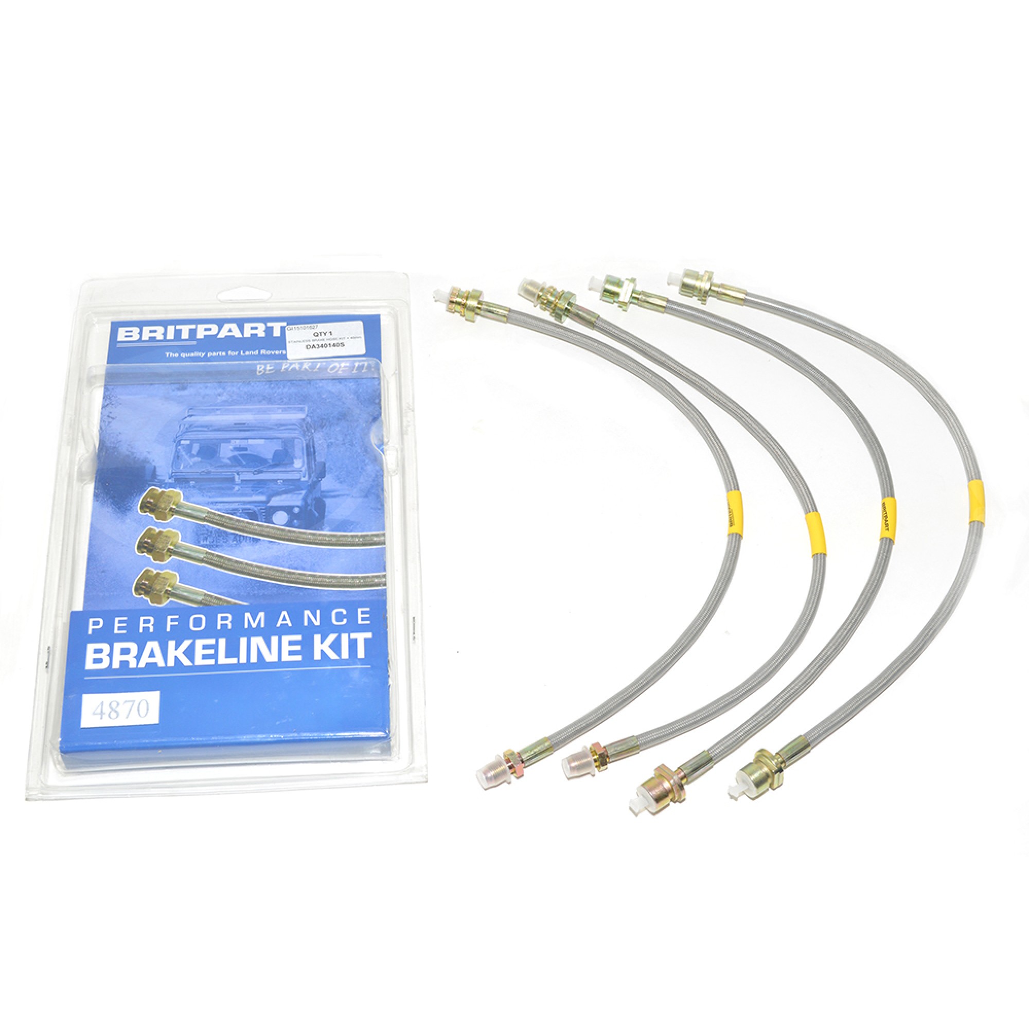 DA340140S - 90/110 04 Onwards Stainless Brake Hose Kit + 40mm from Vin 4A683088