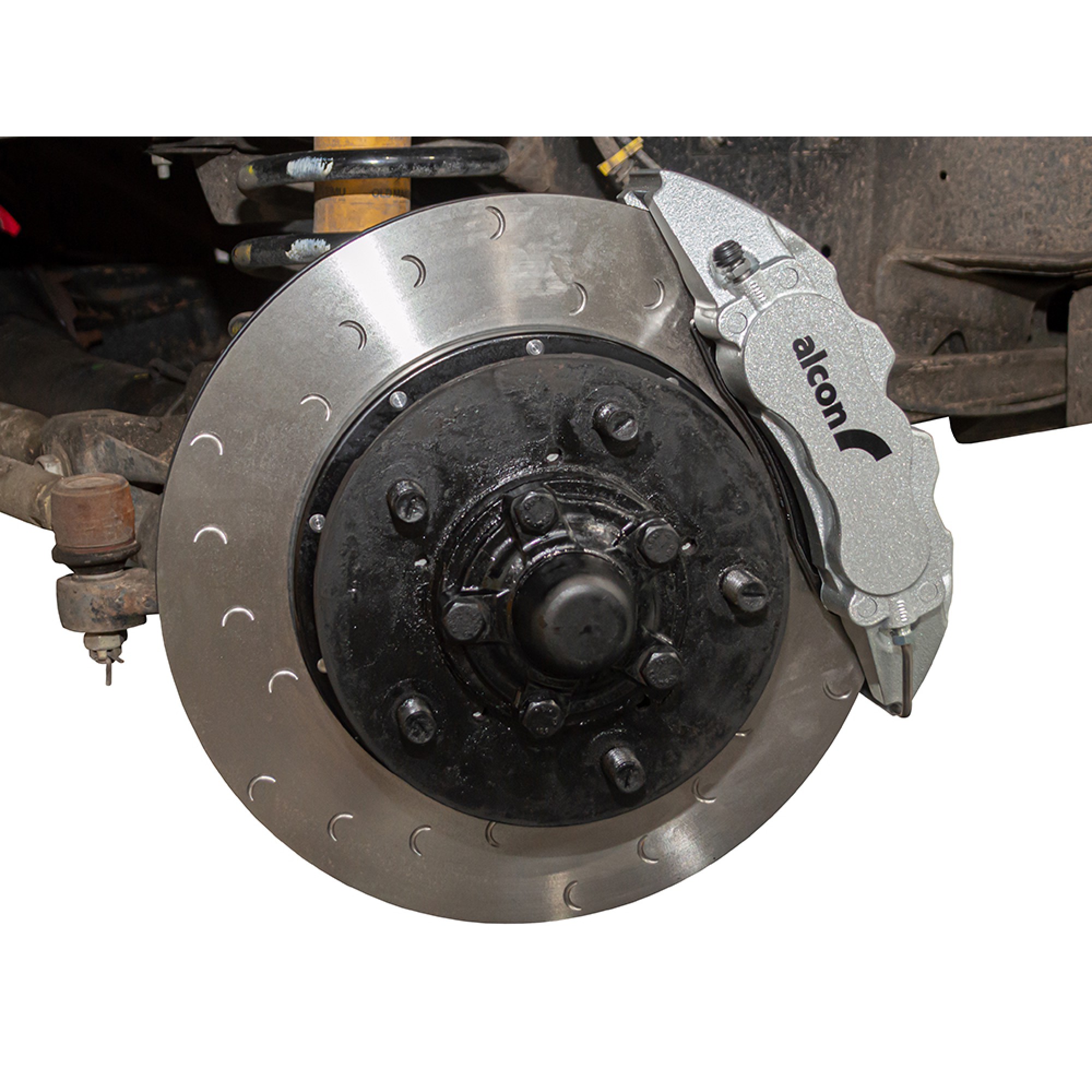 Alcon 6 Piston Front Disc Caliper Kit - Defender 18" Wheels - Silver
