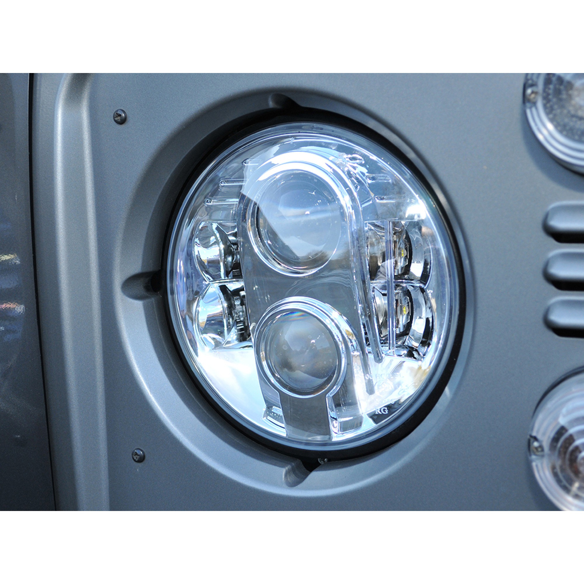 Single Lynx Eye Led Headlamp RHD 7 Inch Round Dot & E Marked