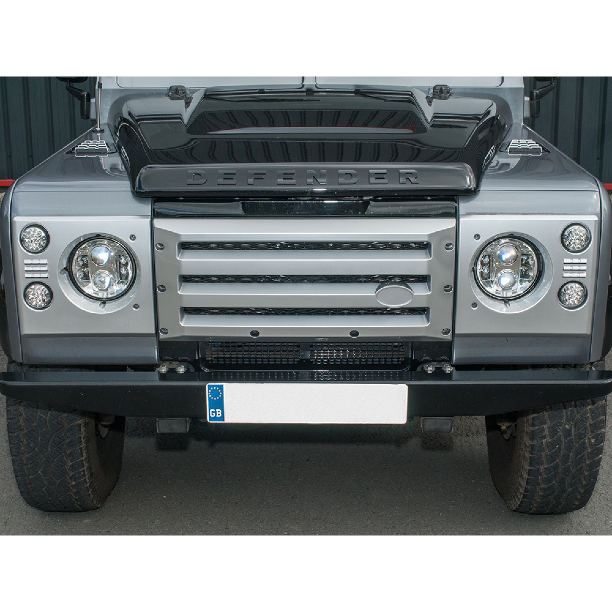 Xs Front Grill and Lamp Cover Set Silver with Black Mesh
